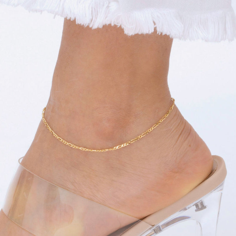 14K Gold Figaro Anklet