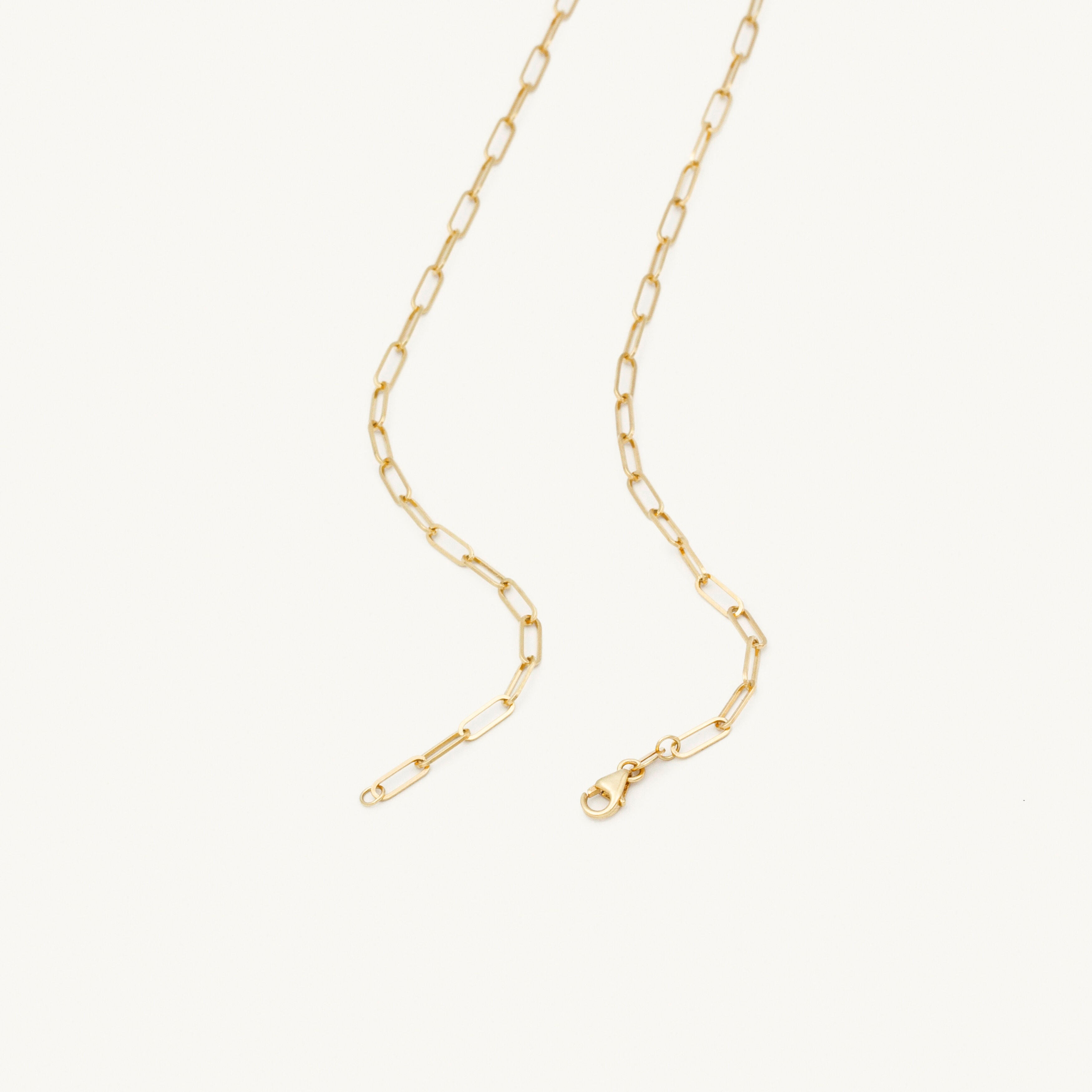 14K GOLD THIN PAPERCLIP NECKLACE CHAIN WOMEN