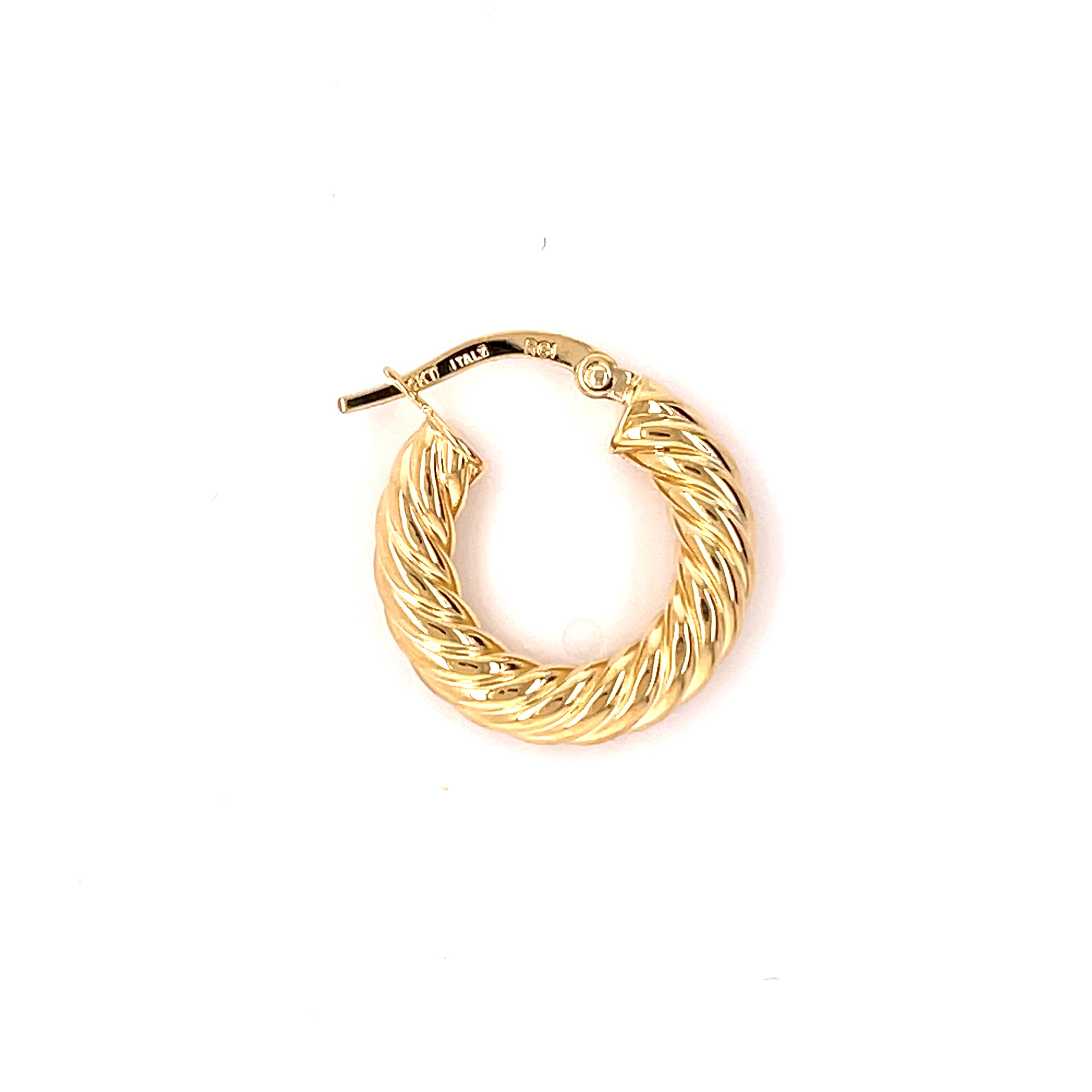 Small 14K Gold Twist Hoop Earrings