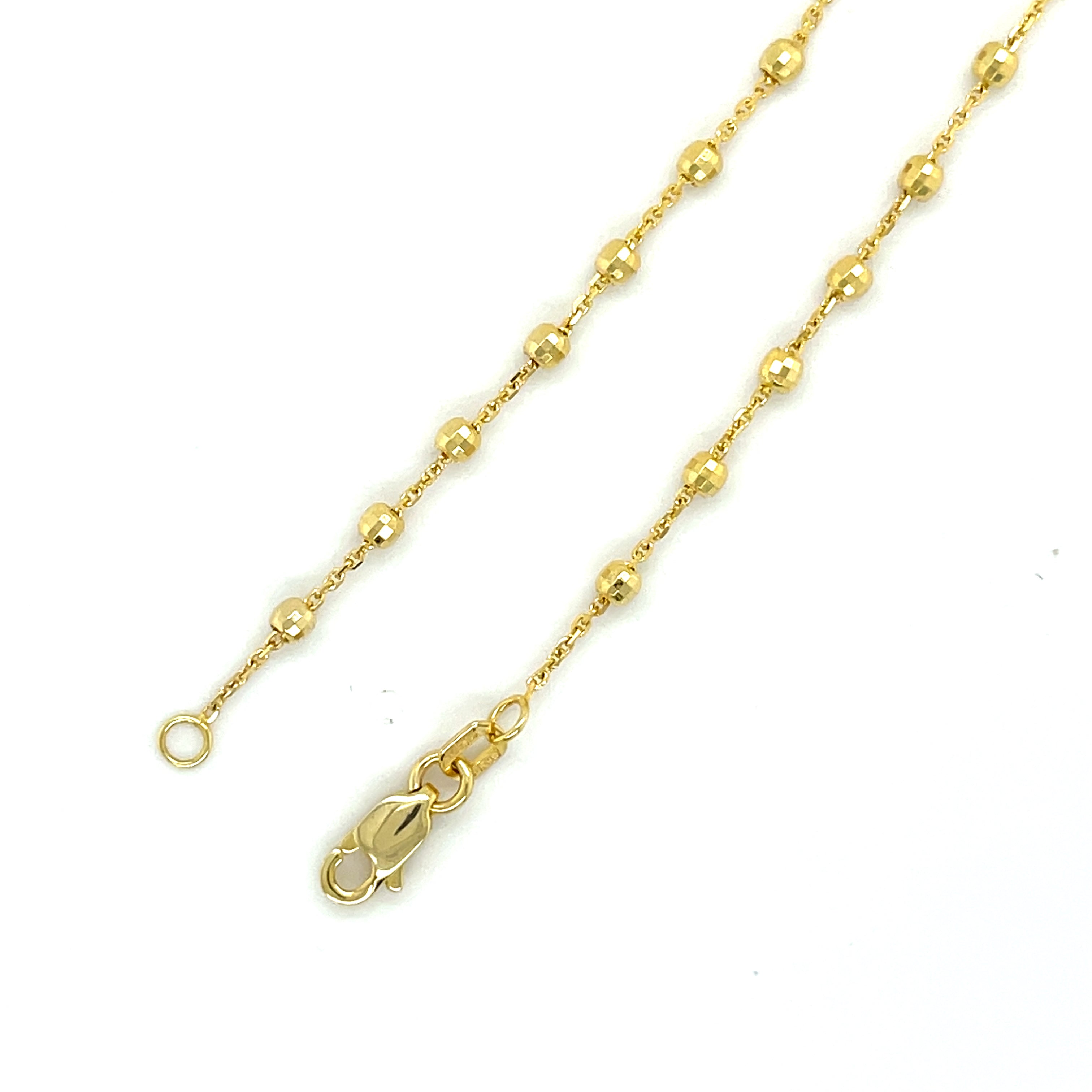 14K Gold Saturn Ball Necklace Chain