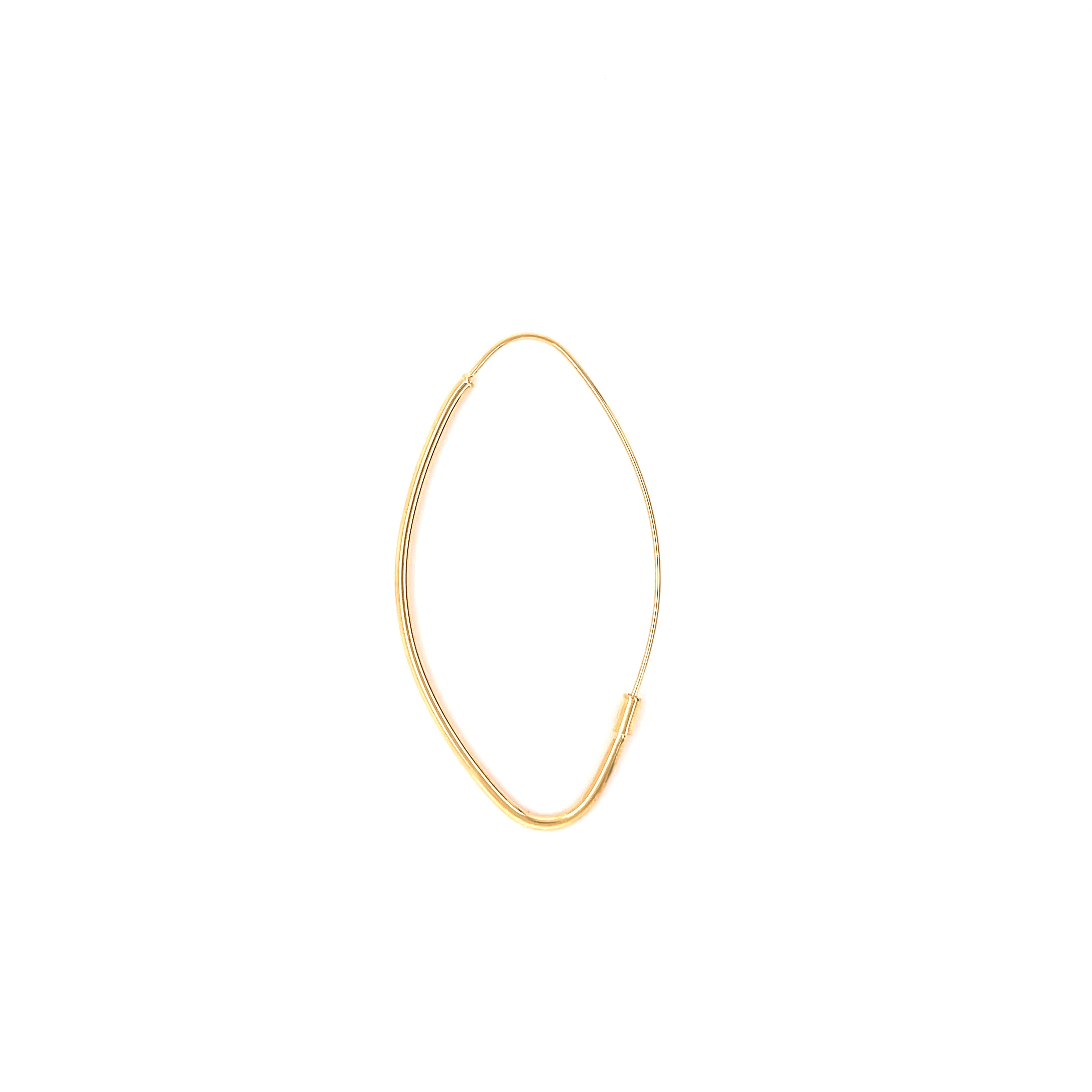 14K Gold Marquise Hoop Earrings