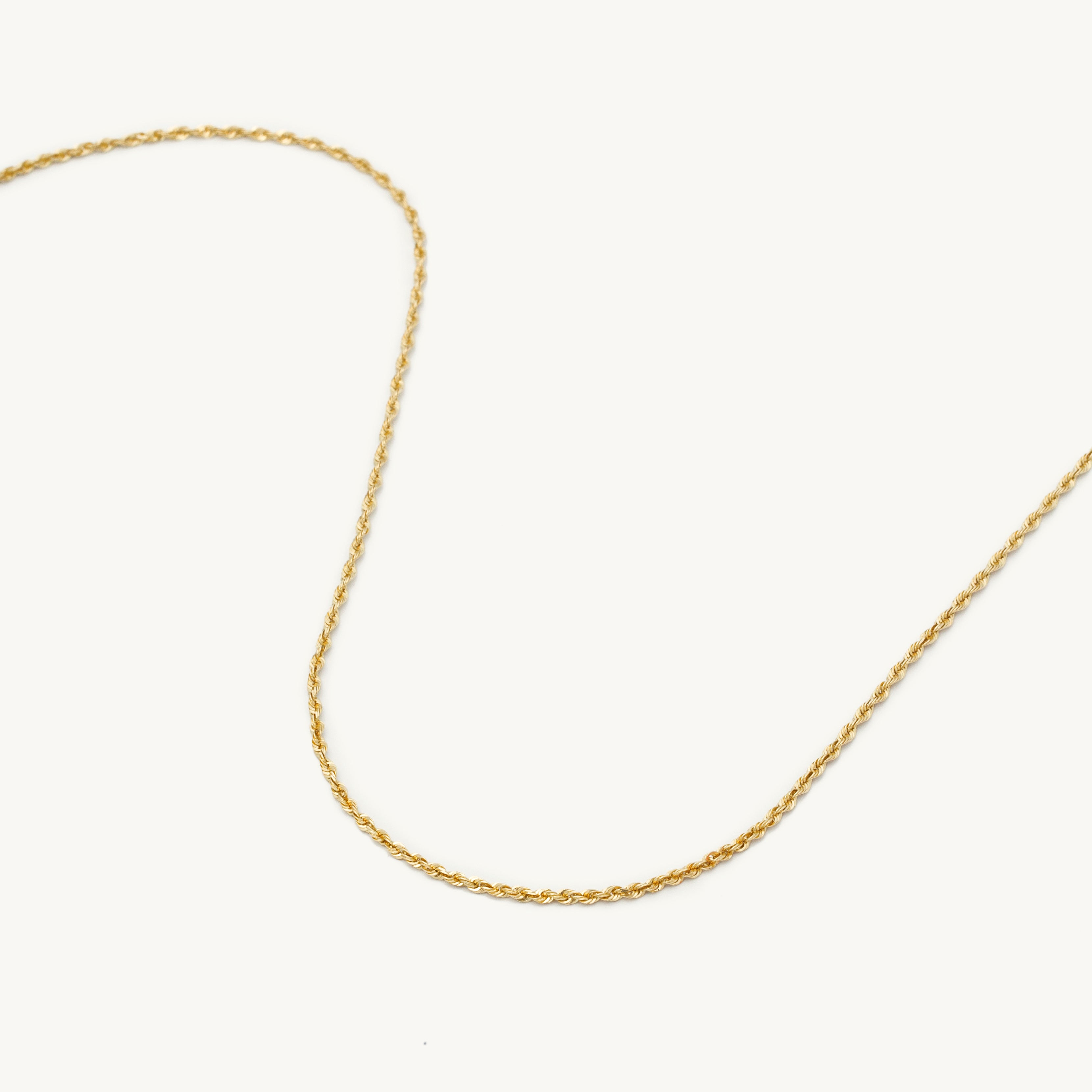 14K Solid Gold Rope Choker Necklace Chain Women