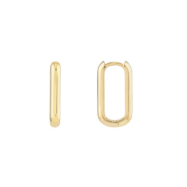 14K Gold Oblong Hoops