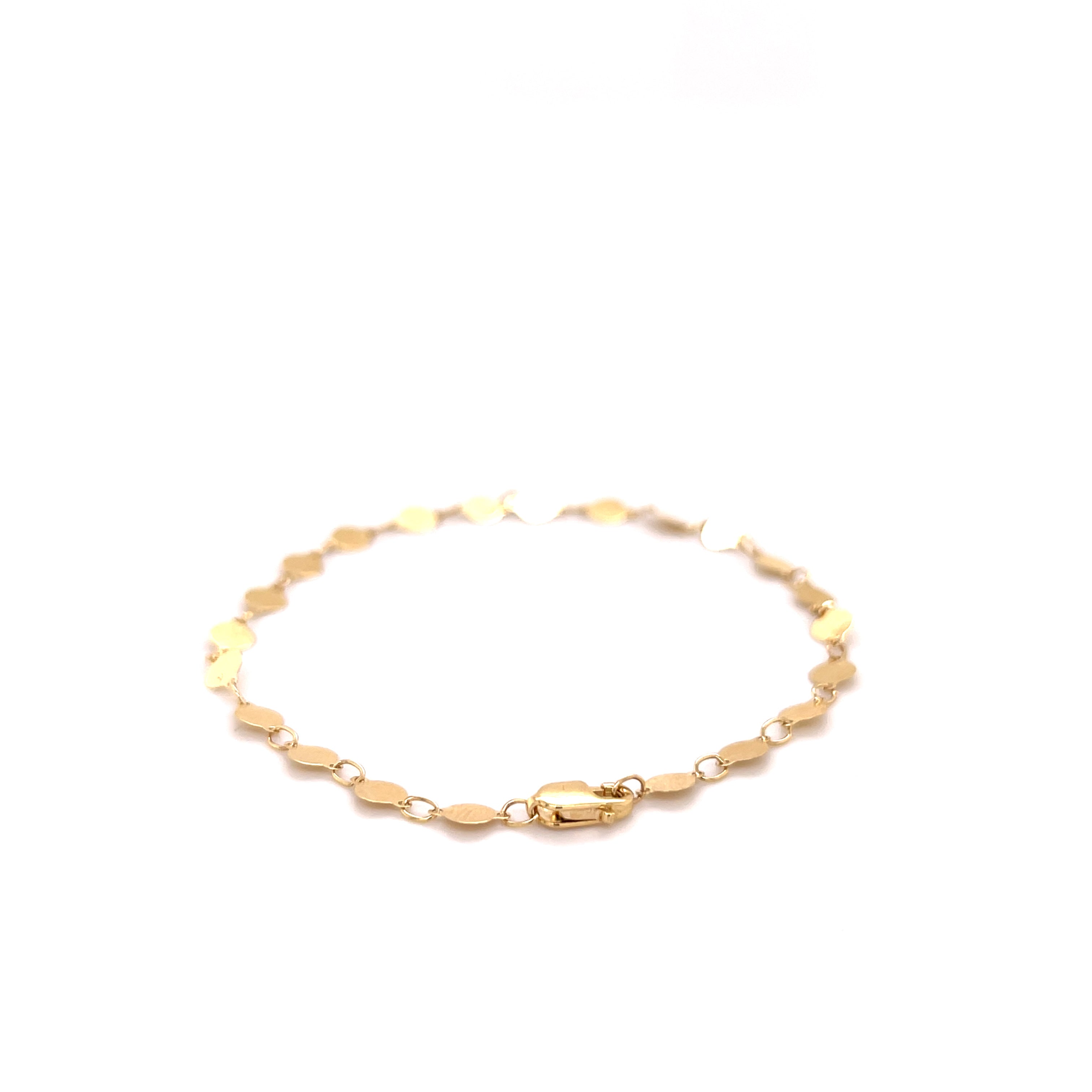 14K Gold Mirror Link Bracelet
