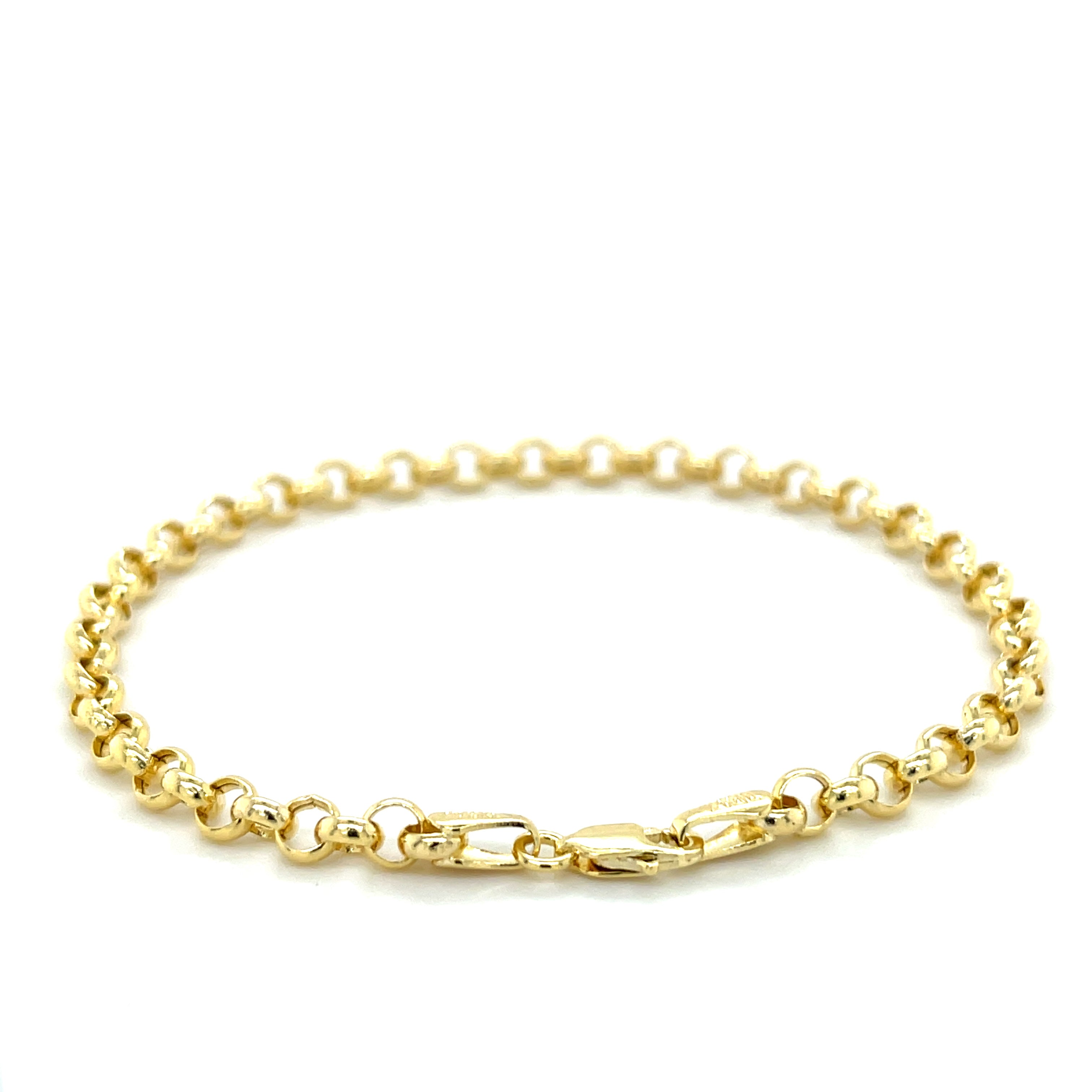 14K Gold Rolo Link Bracelet Women