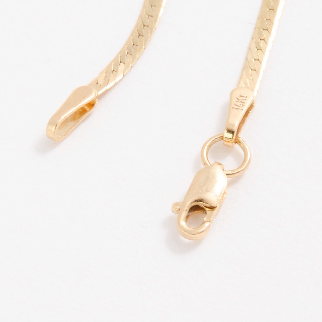14K Gold Thin Serpentina Herringbone Bracelet