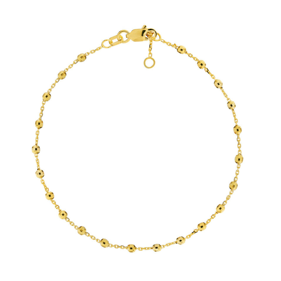 14K Gold Ball Bead Chain Bracelet