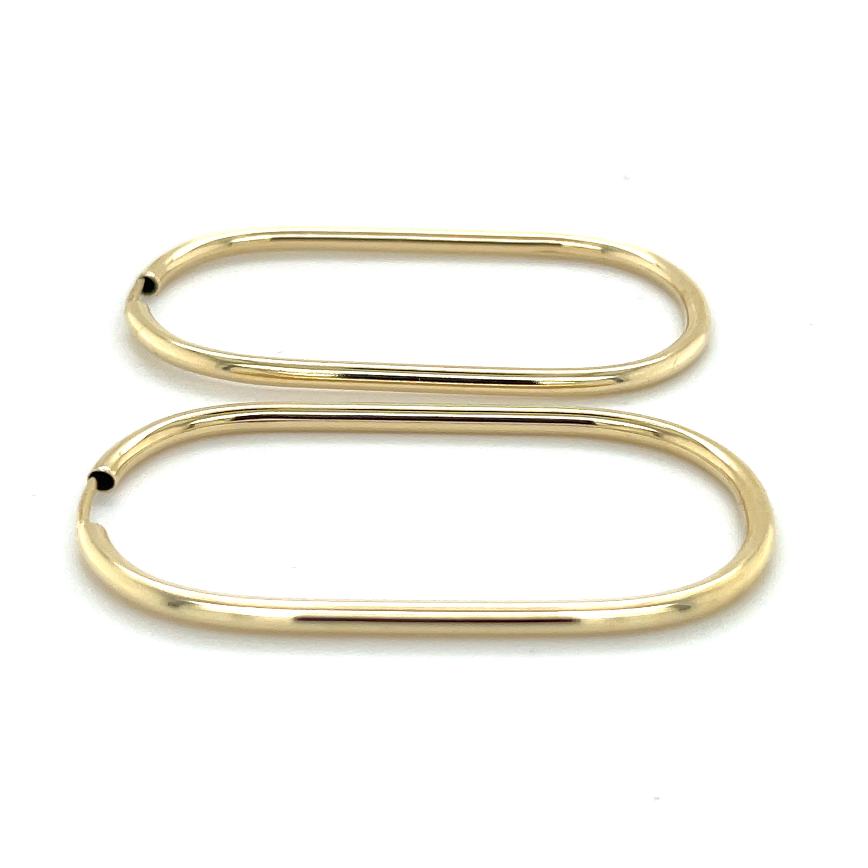 Large 14K Gold Oval Hoop Earrings