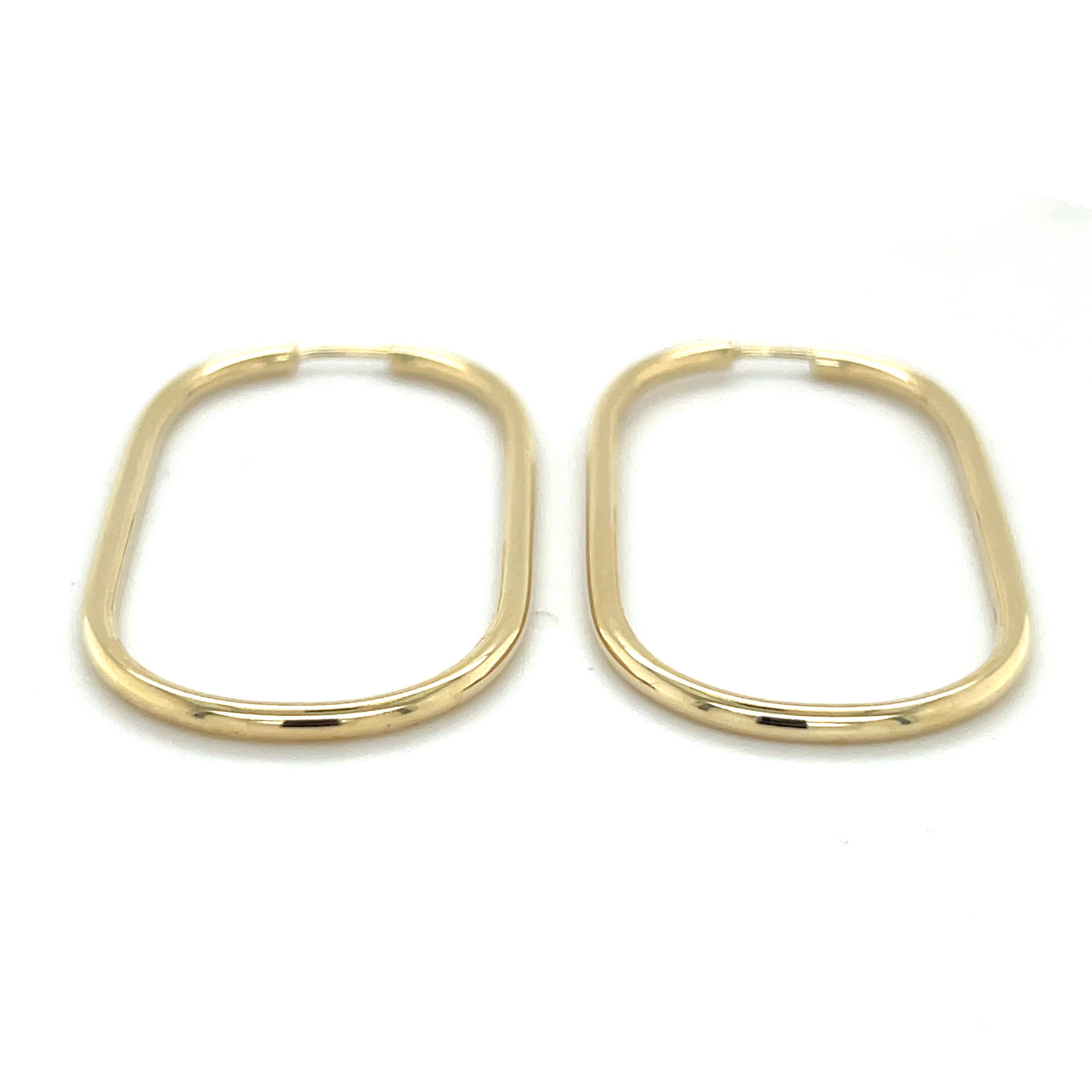 Large 14K Gold Oval Hoop Earrings