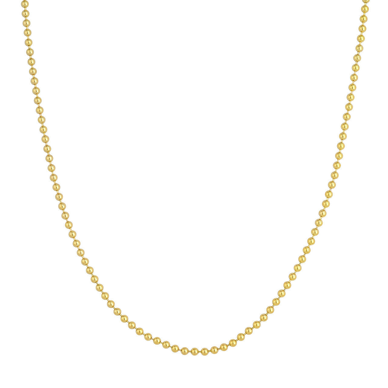 14K Solid Yellow Gold Ball Necklace Chain