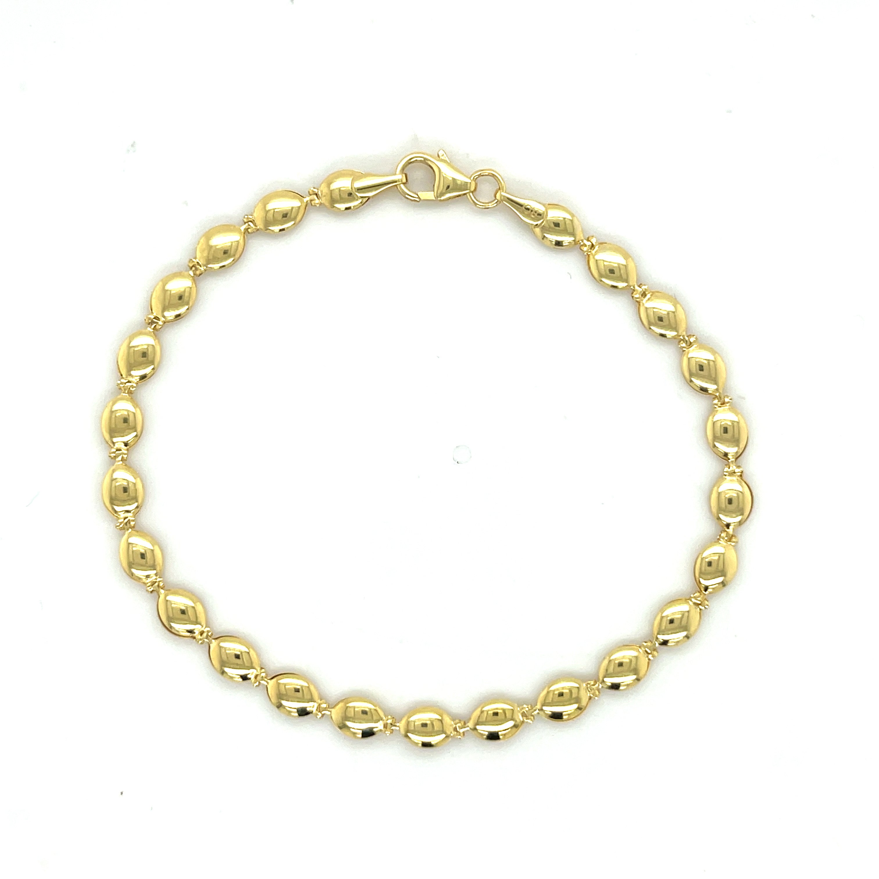 14K Gold Pebble Bead Bracelet