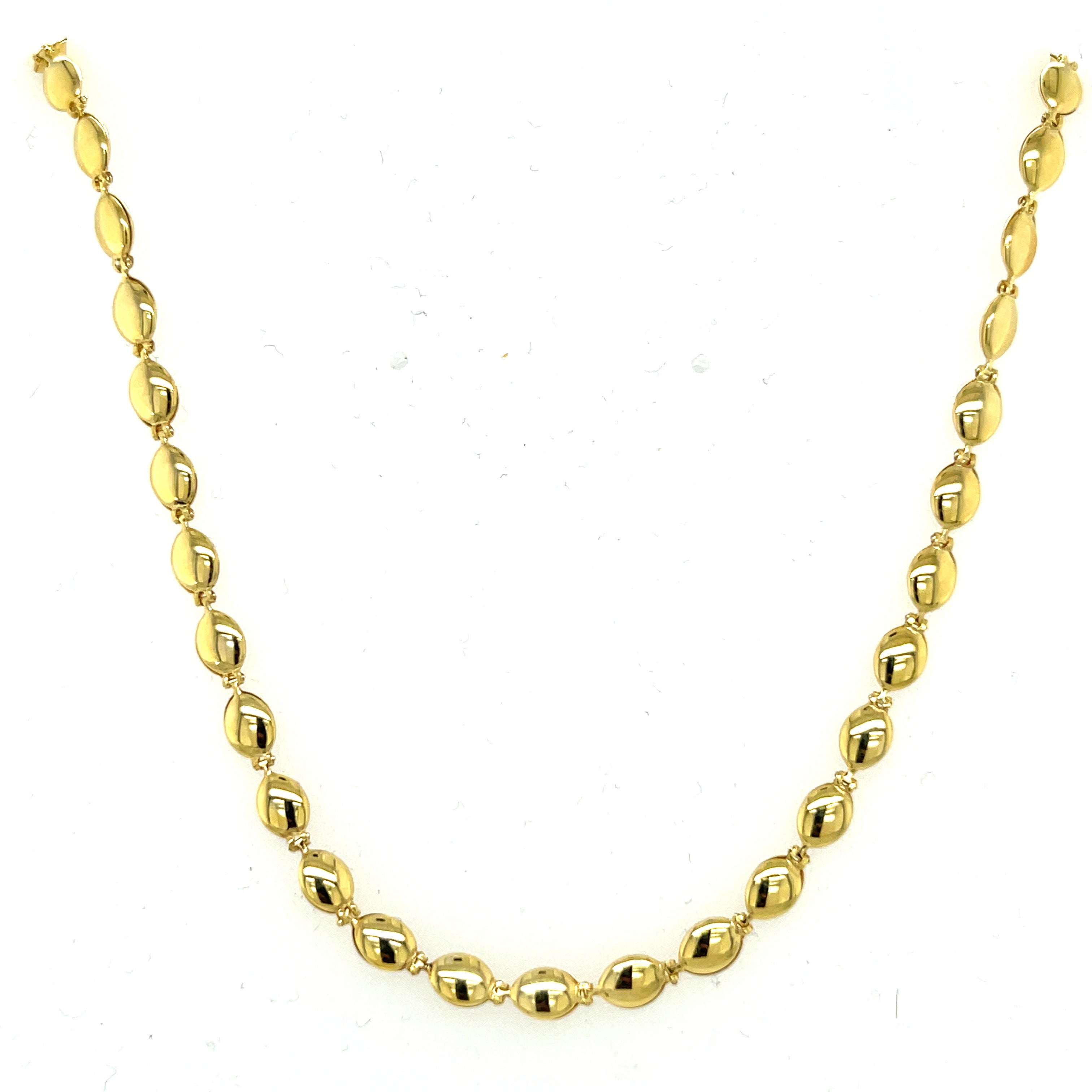 14k Gold Pebble Bead Necklace