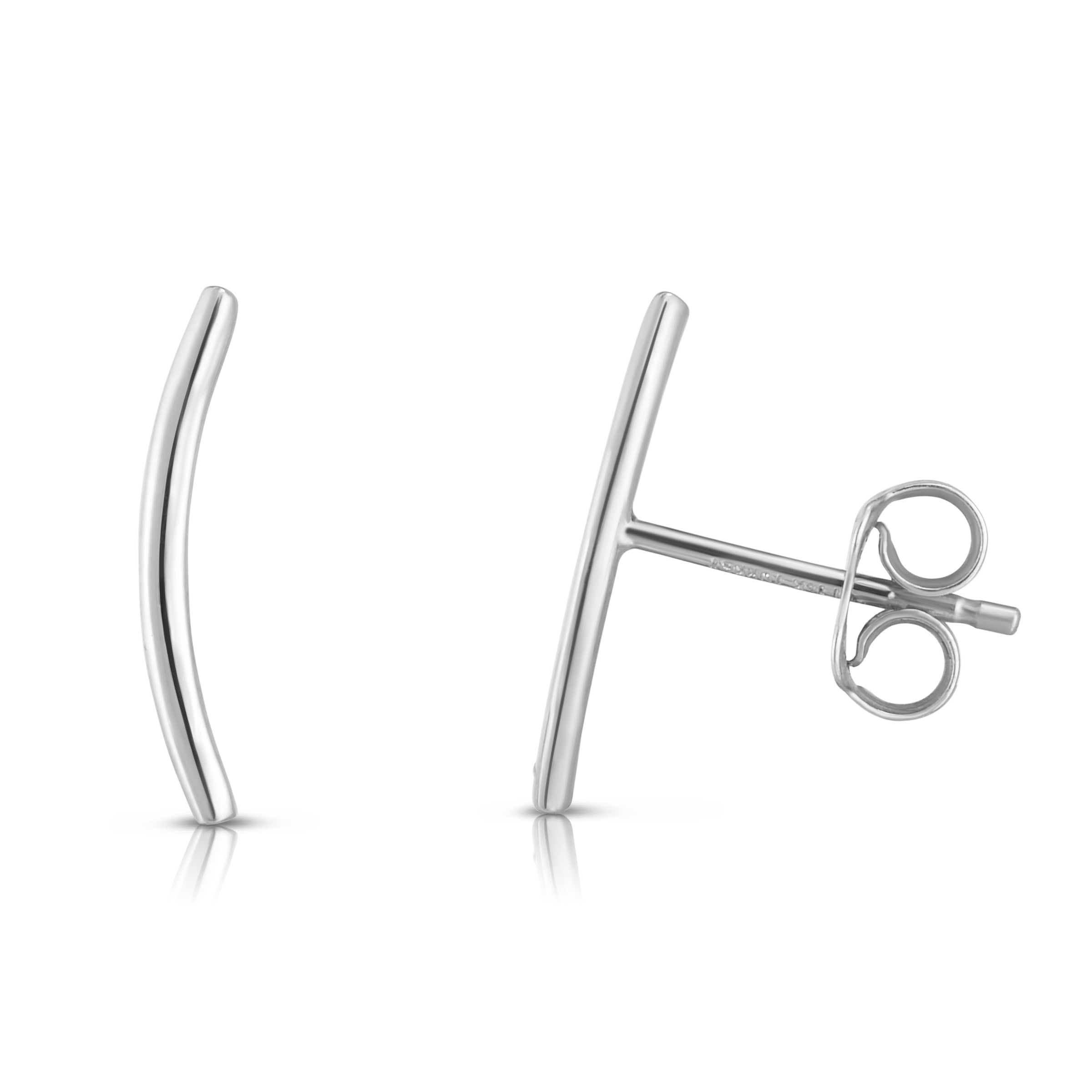 14K Gold Curved Bar Ear Climbers