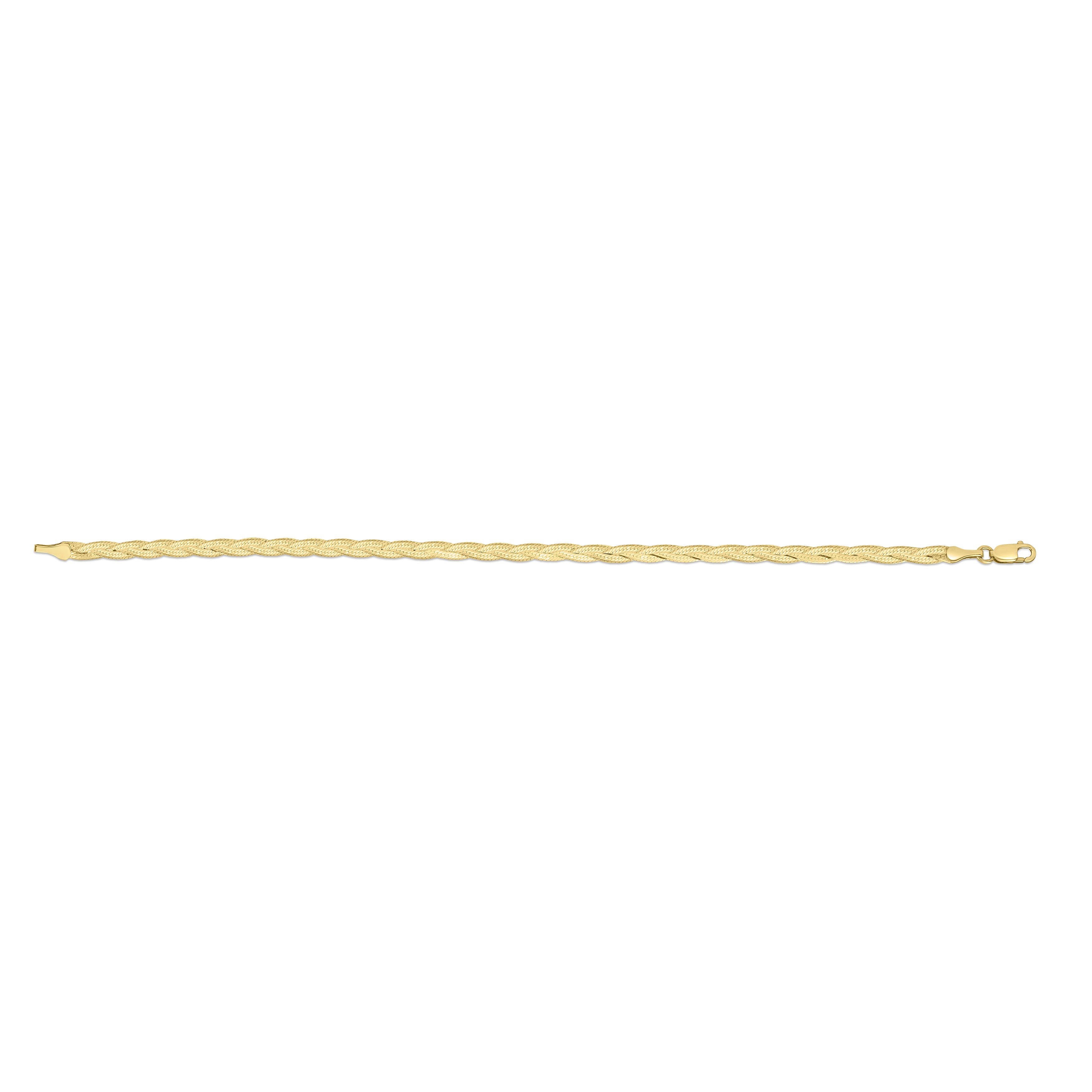 14K Yellow Gold Braided Serpentina Chain Necklace