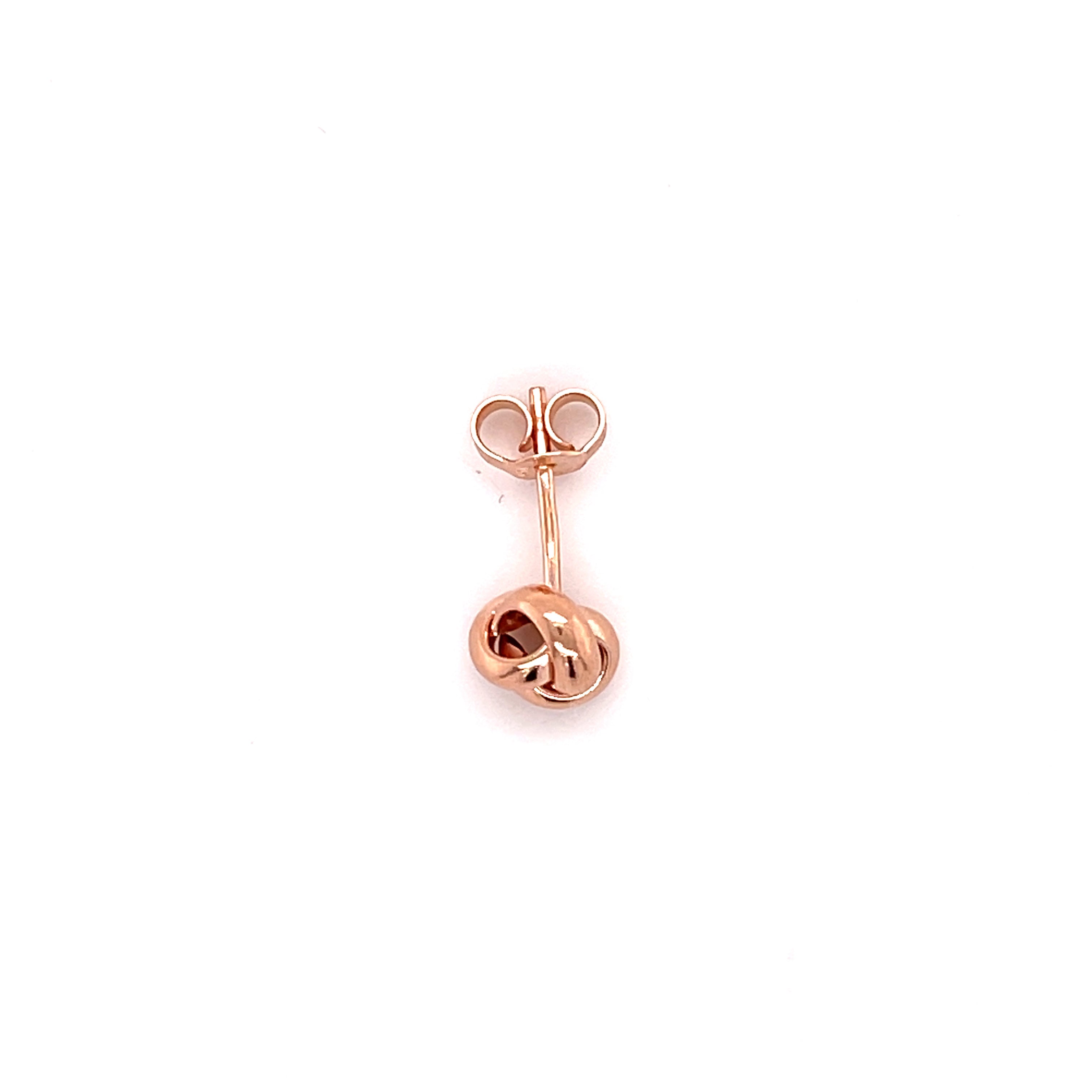 14K Rose Gold Dainty Love Knot Stud Earrings