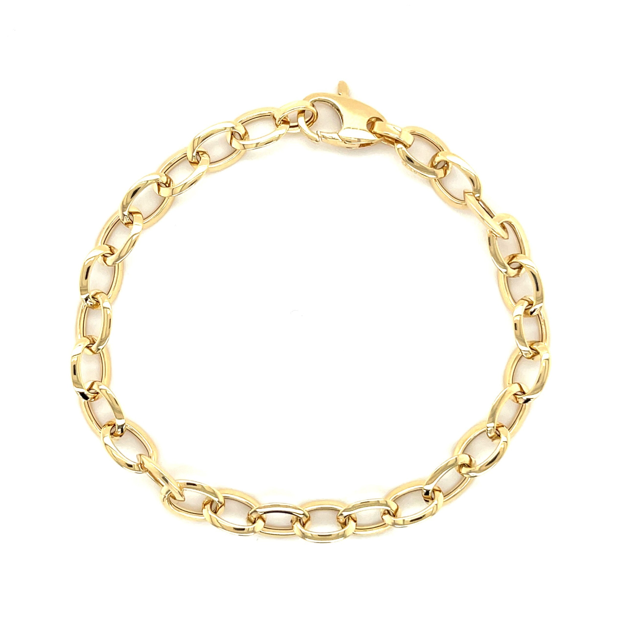 14K Gold Classic Oval Link Bracelet