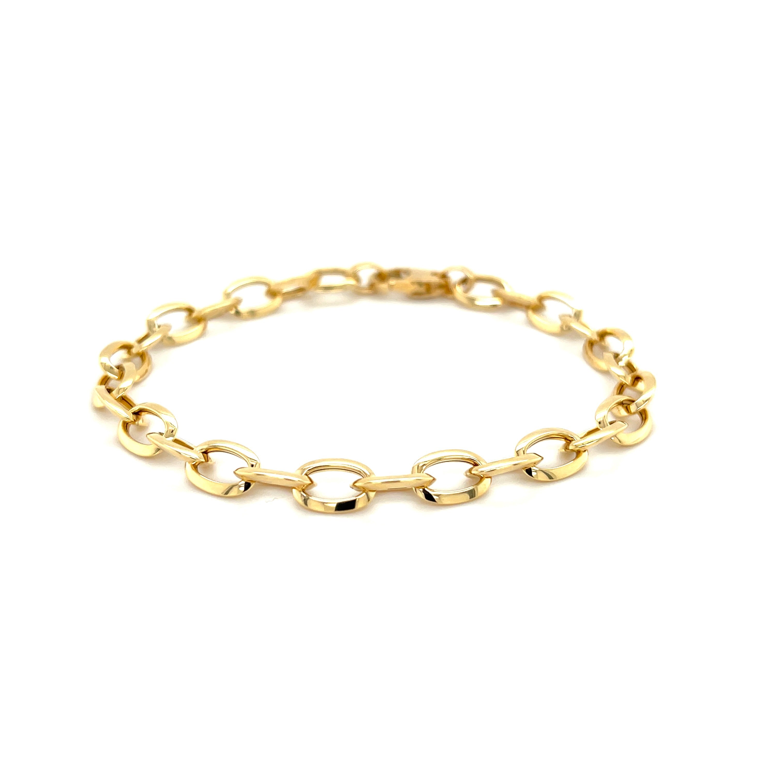 14K Gold Classic Oval Link Bracelet