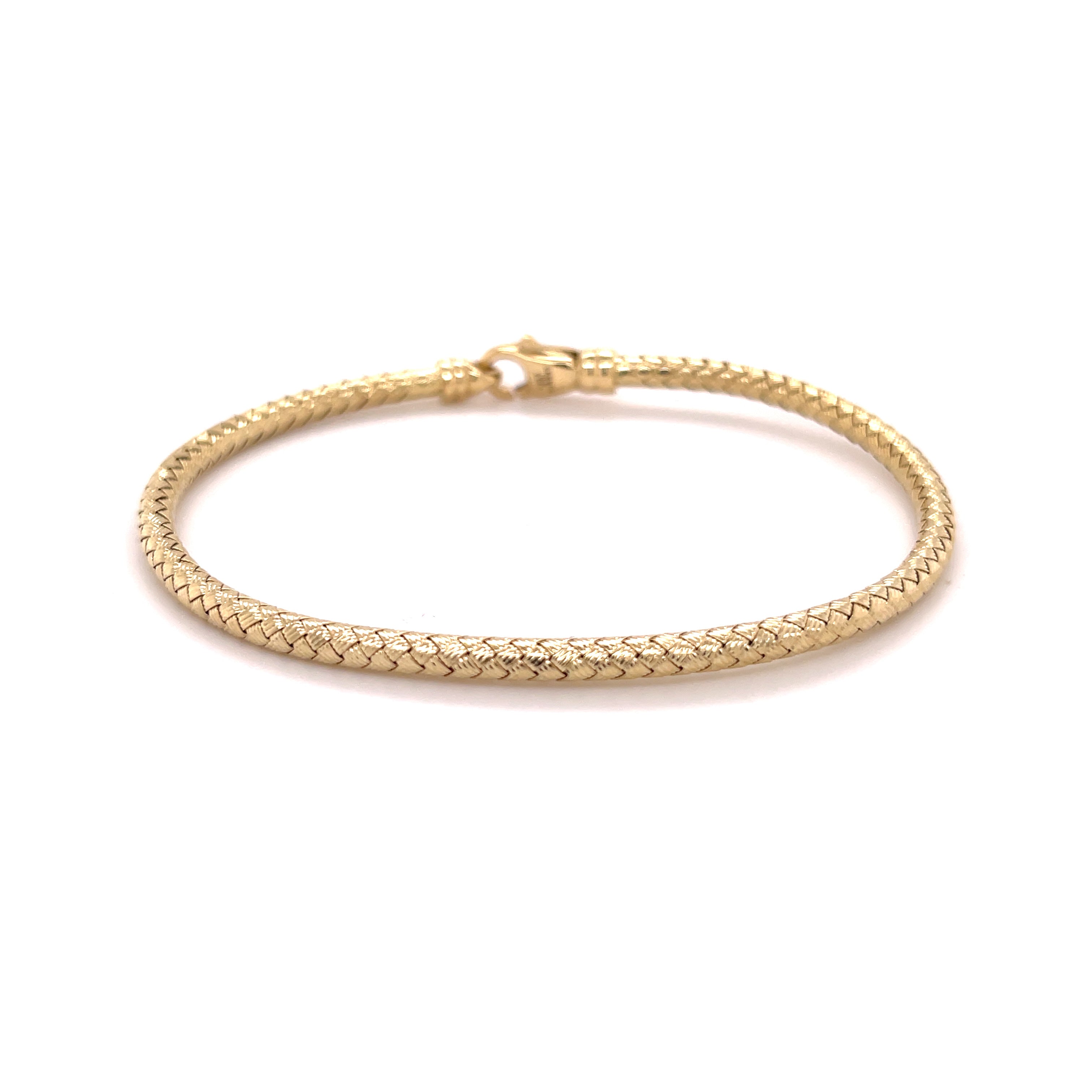 14K Gold Woven Bangle