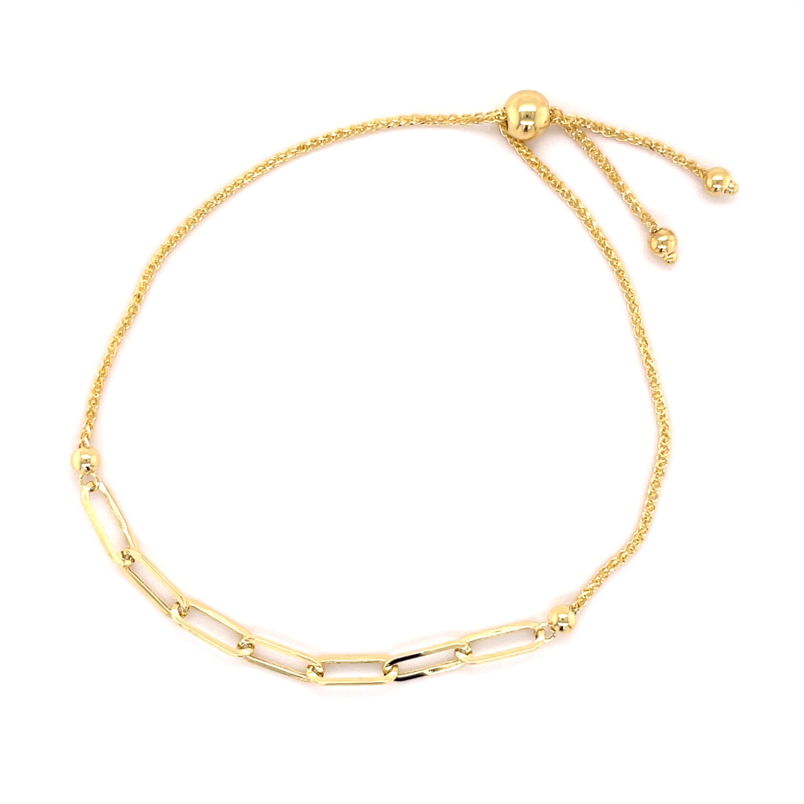 14K Gold Paperclip Friendship Bracelet