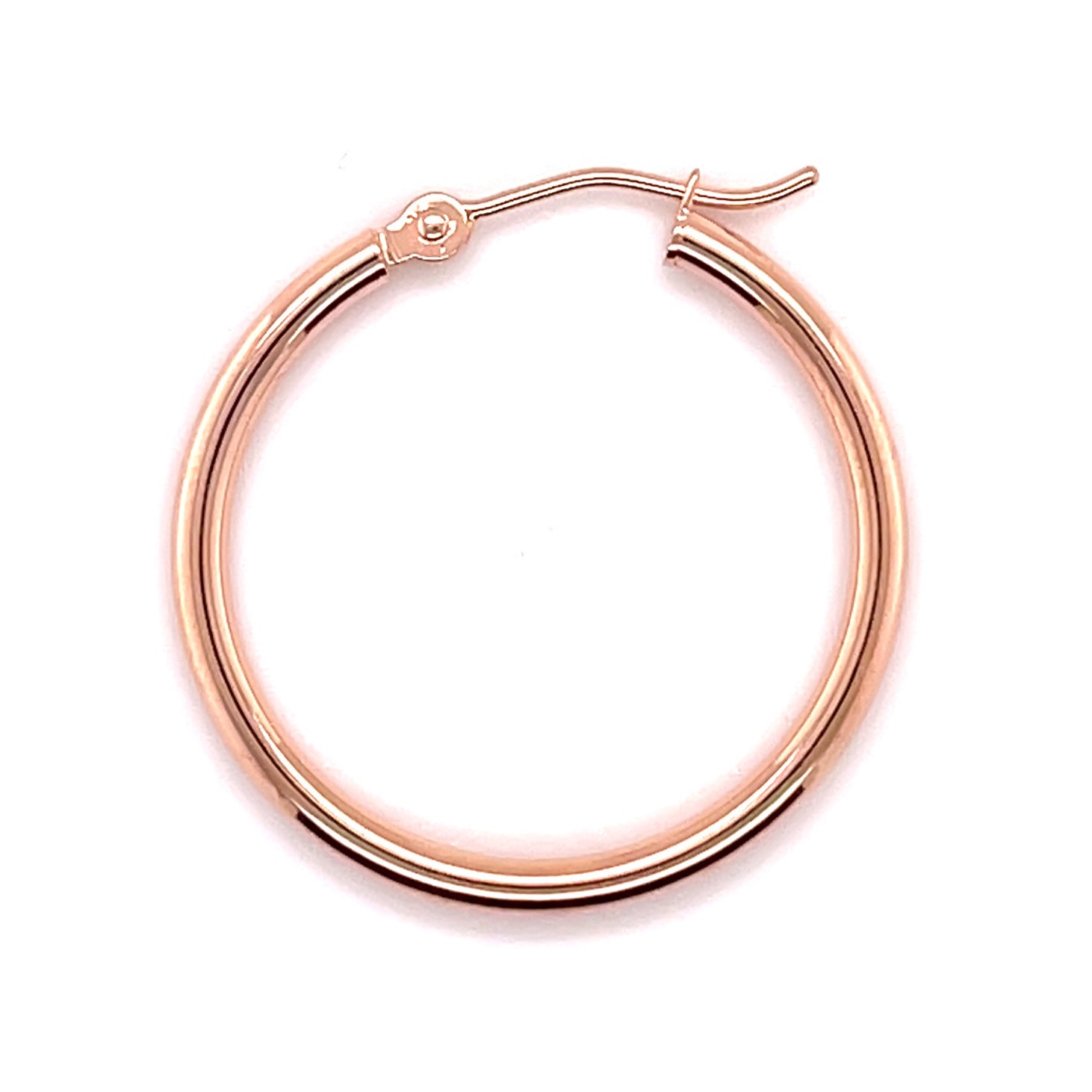14K Thin Rose Gold Hoops