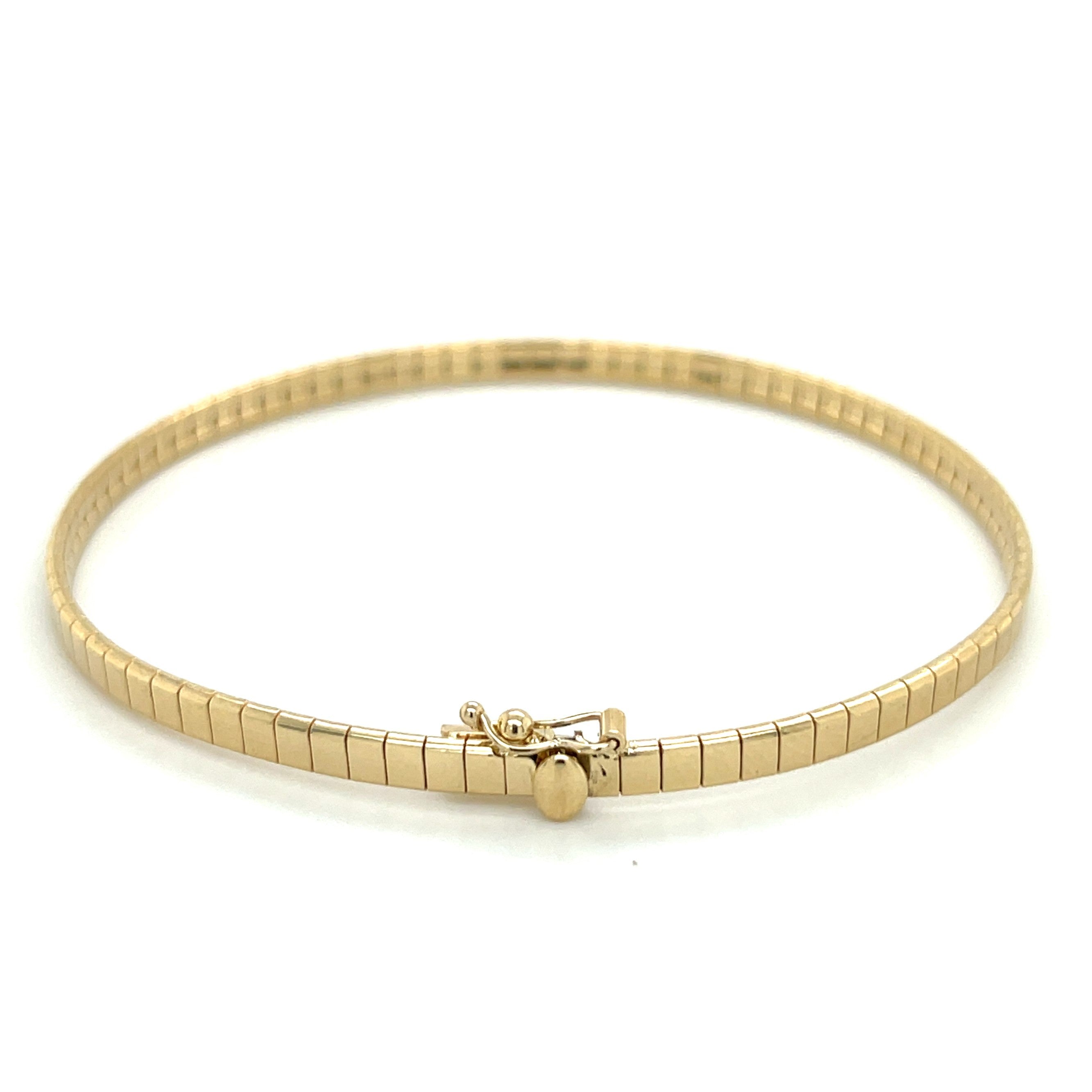 14K Solid Gold Omega Chain Bracelet