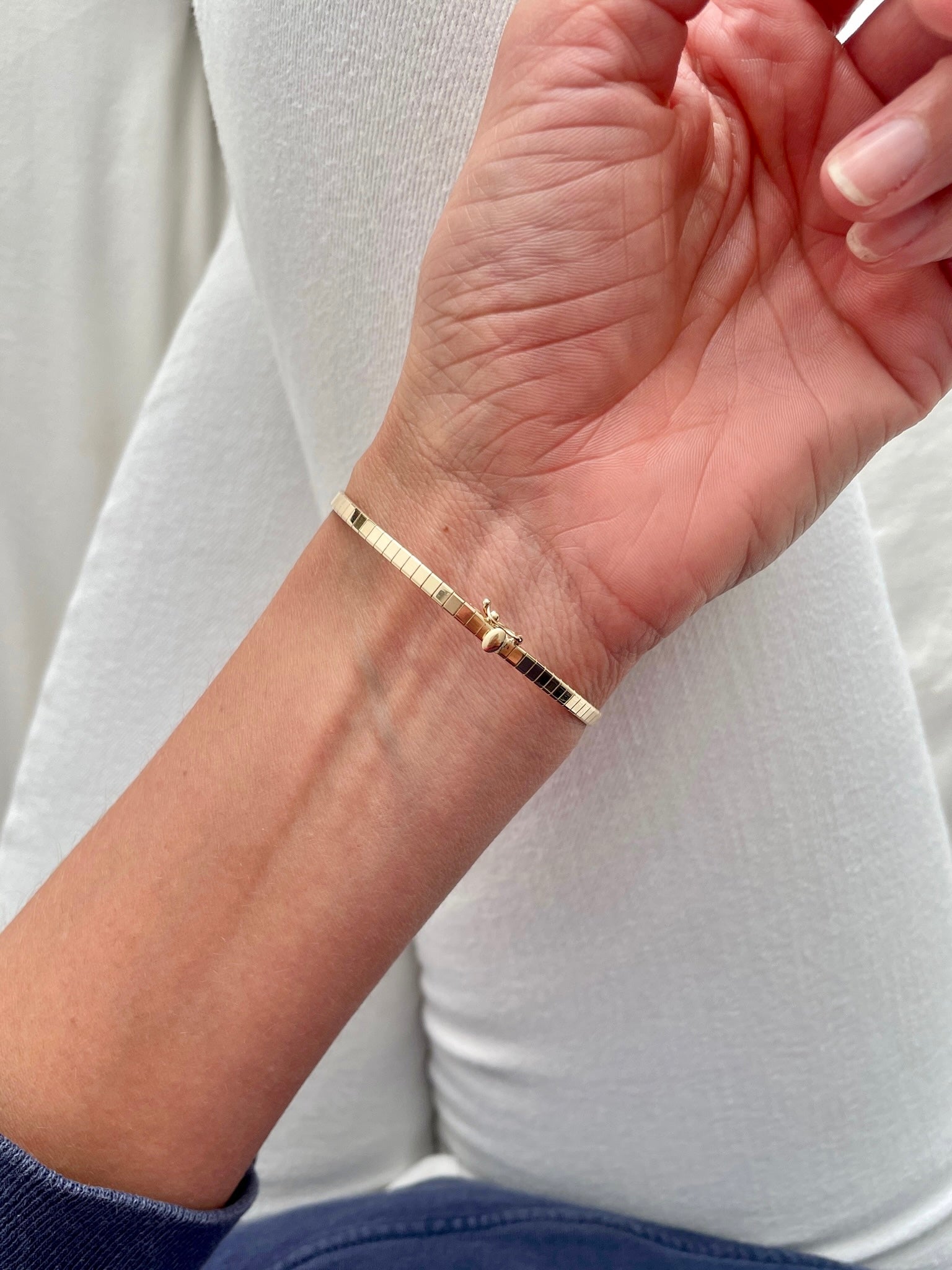 14k Yellow Gold Omega Bracelet, 7", 3.2mm