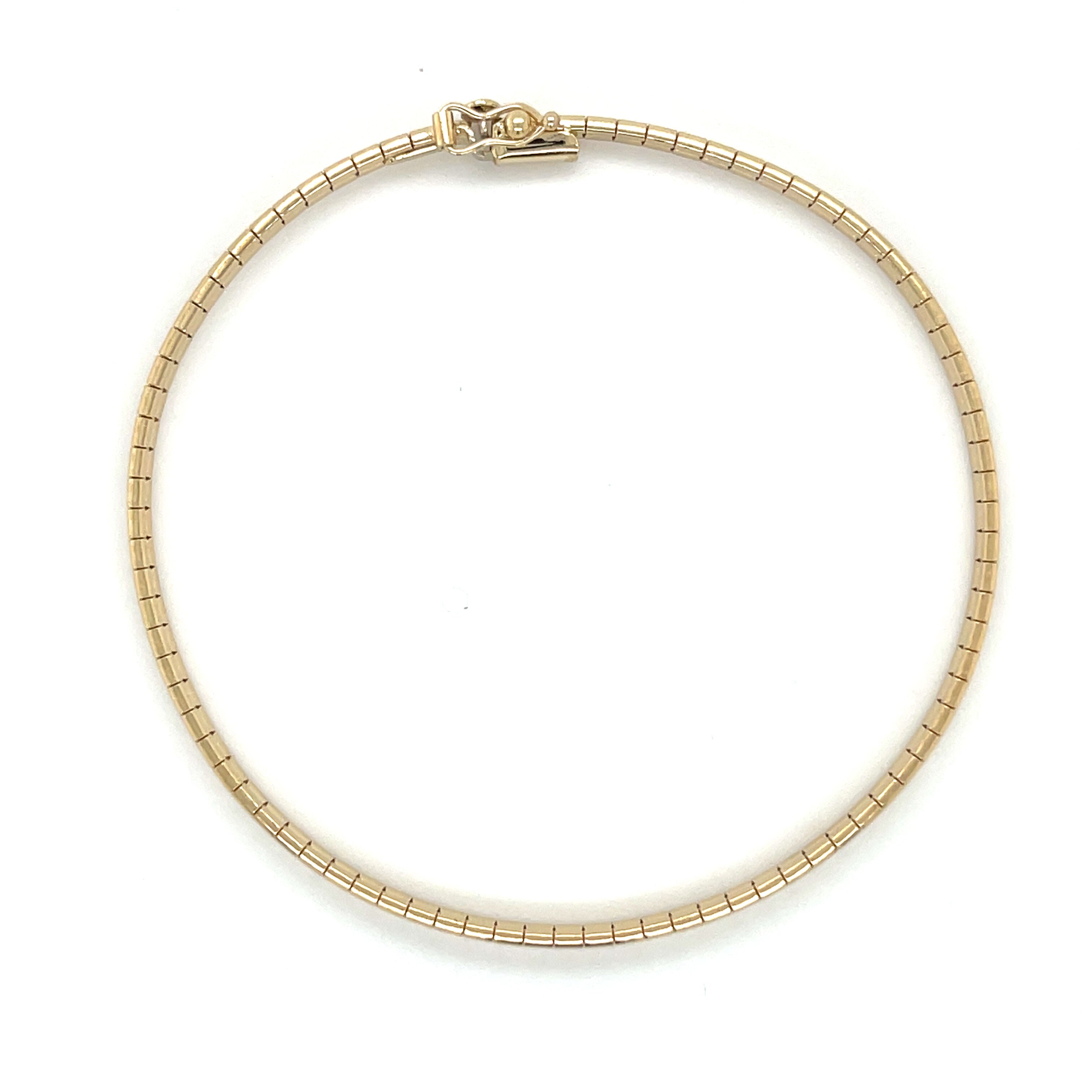 14k Yellow Gold Omega Bracelet, 7", 3.2mm