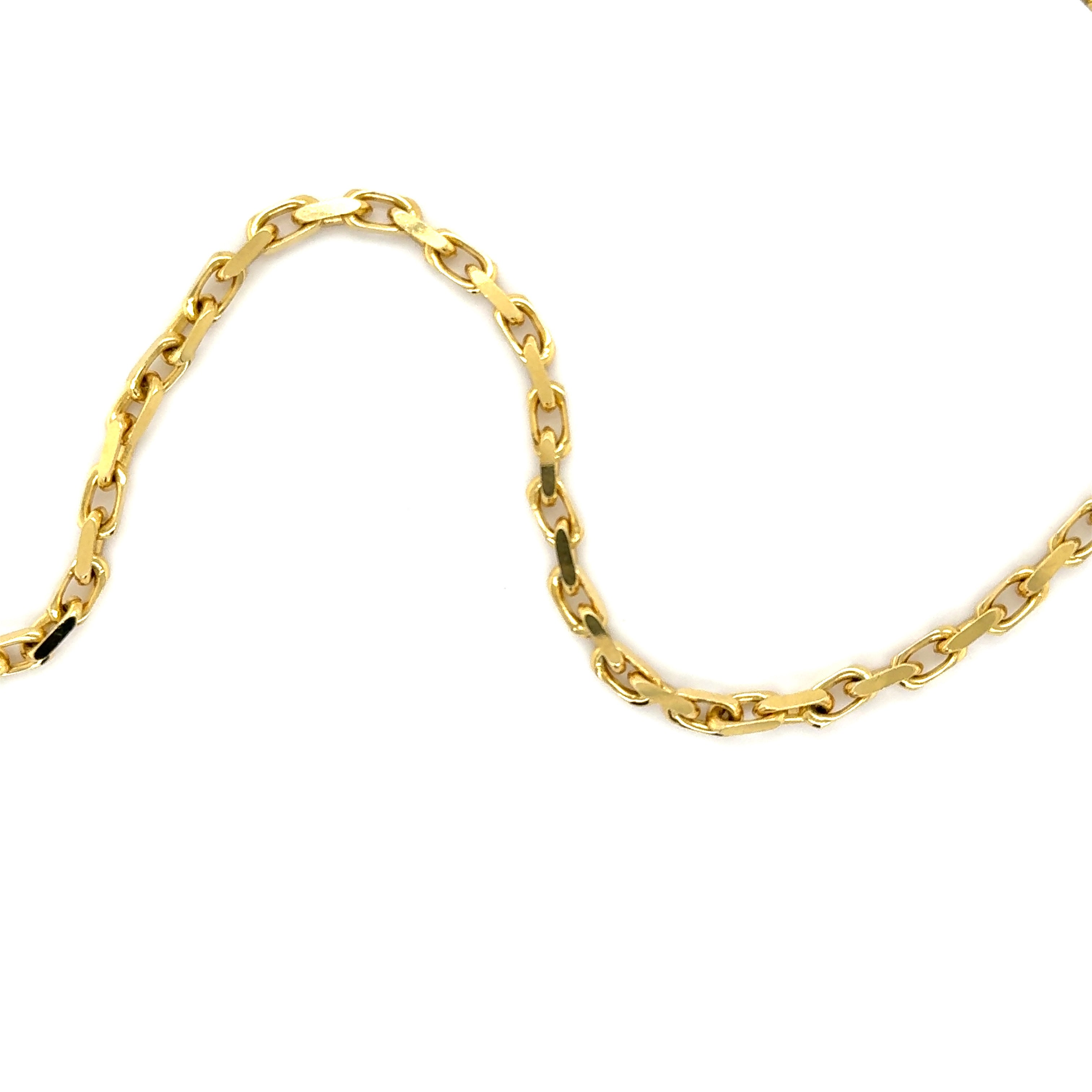 14K Solid Yellow Gold Thick Cable Link Chain Necklace