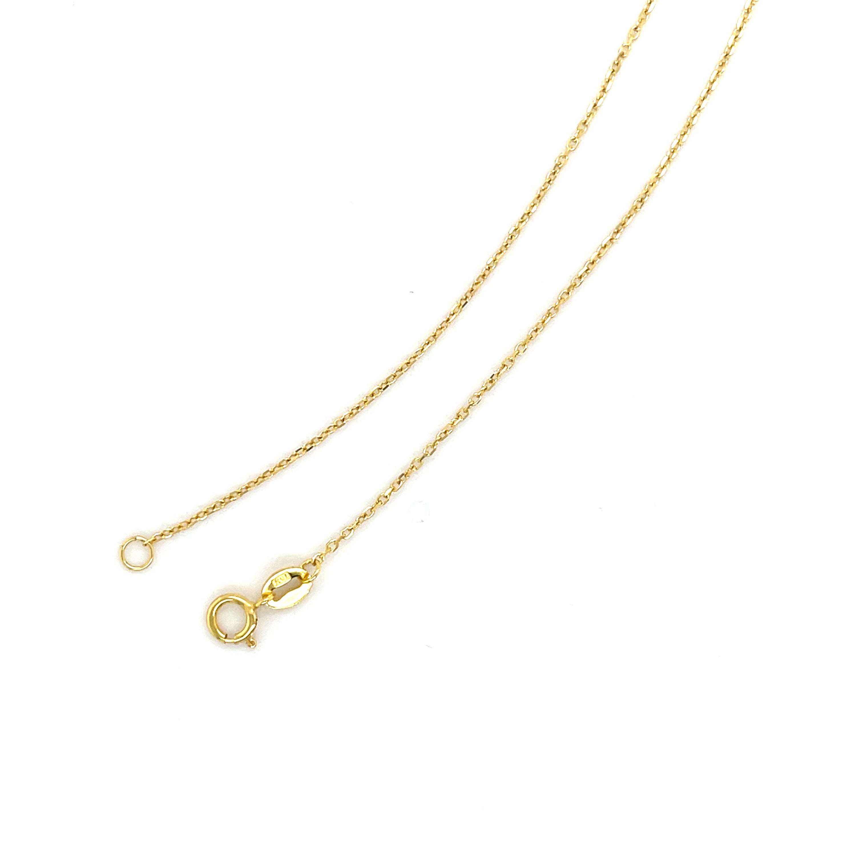 14K Gold Paperclip Lariat Necklace