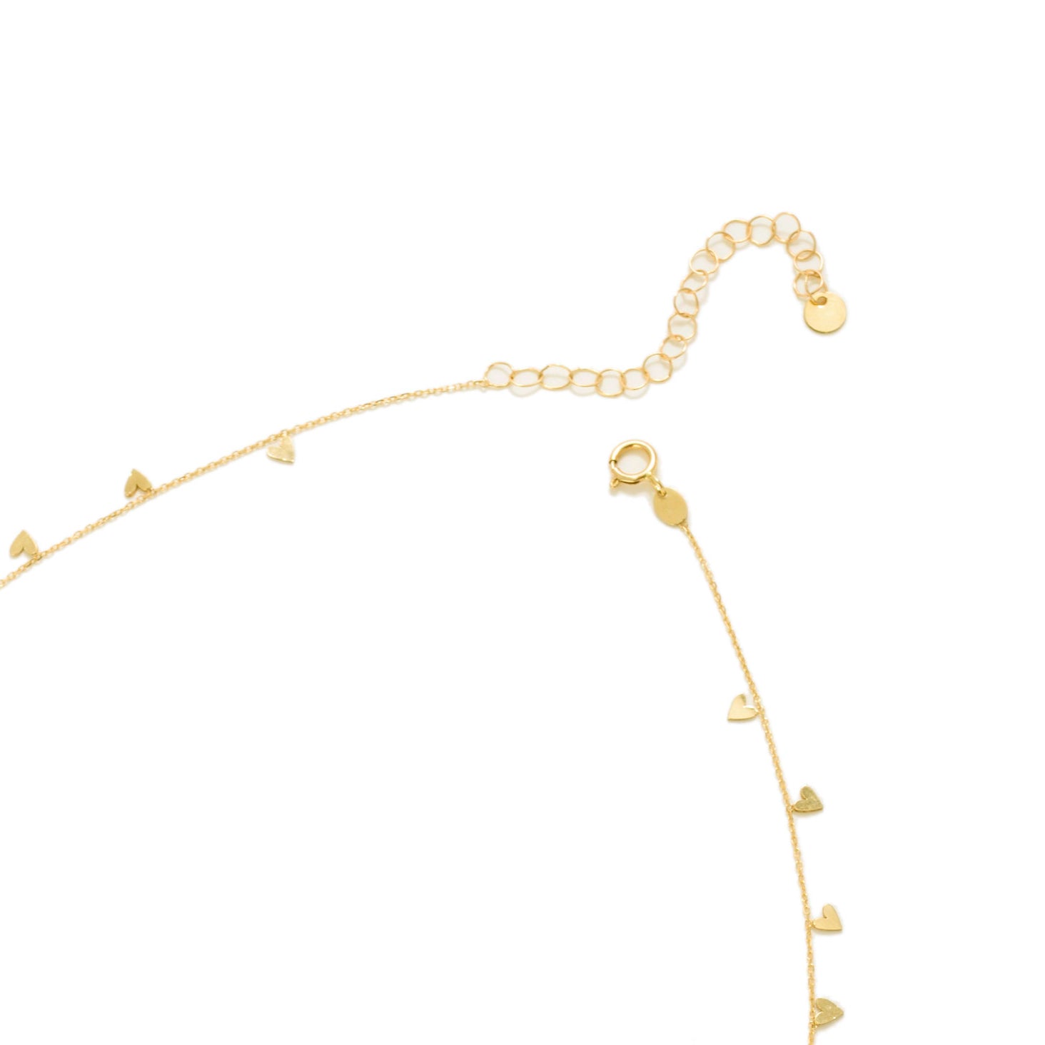 14K Gold Dangling Heart Necklace