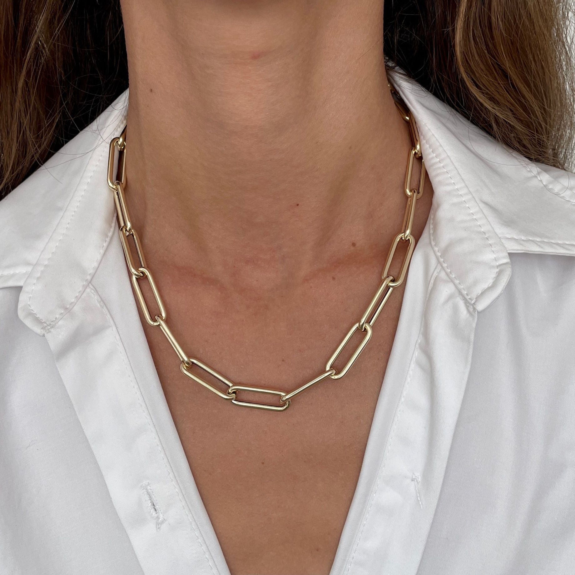 Best Deal for Gold Paperclip Chain Necklace | Gold Necklace for Women | |  Algopix