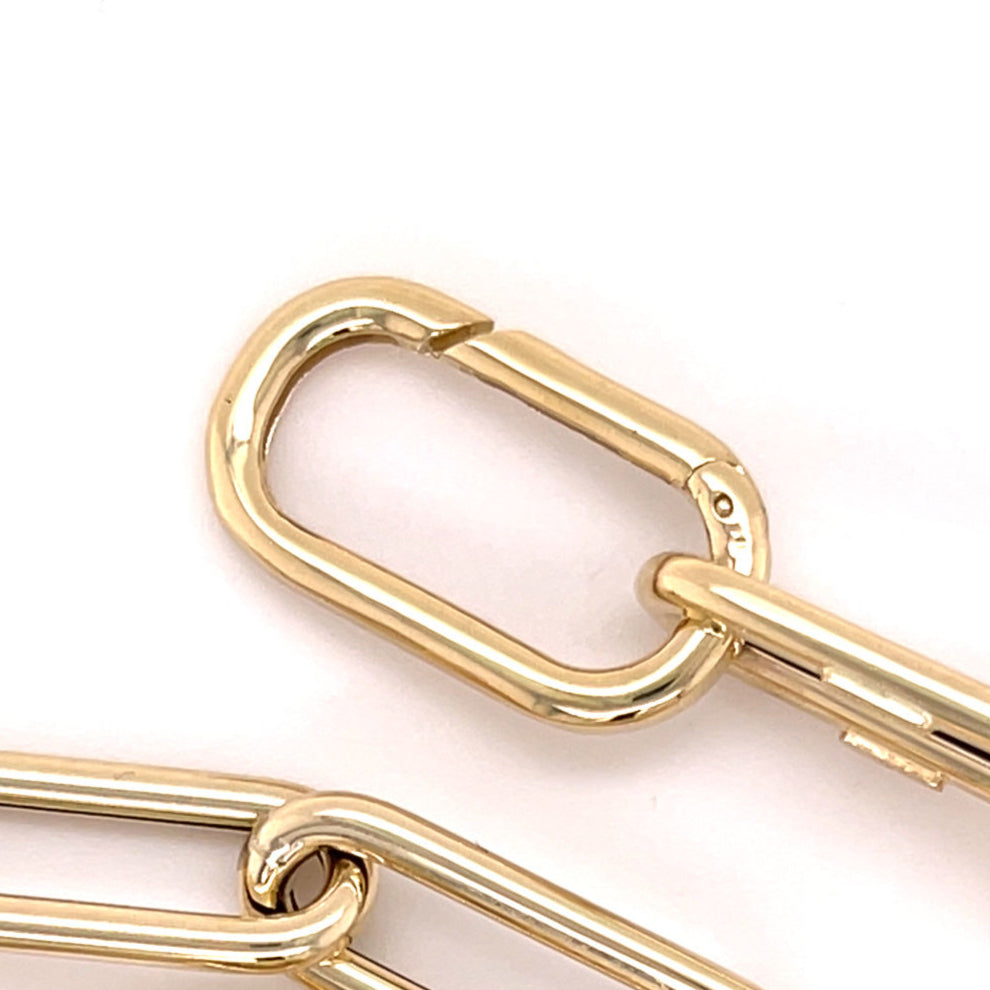 14K YELLOW GOLD CHUNKY PAPERCLIP NECKLACE