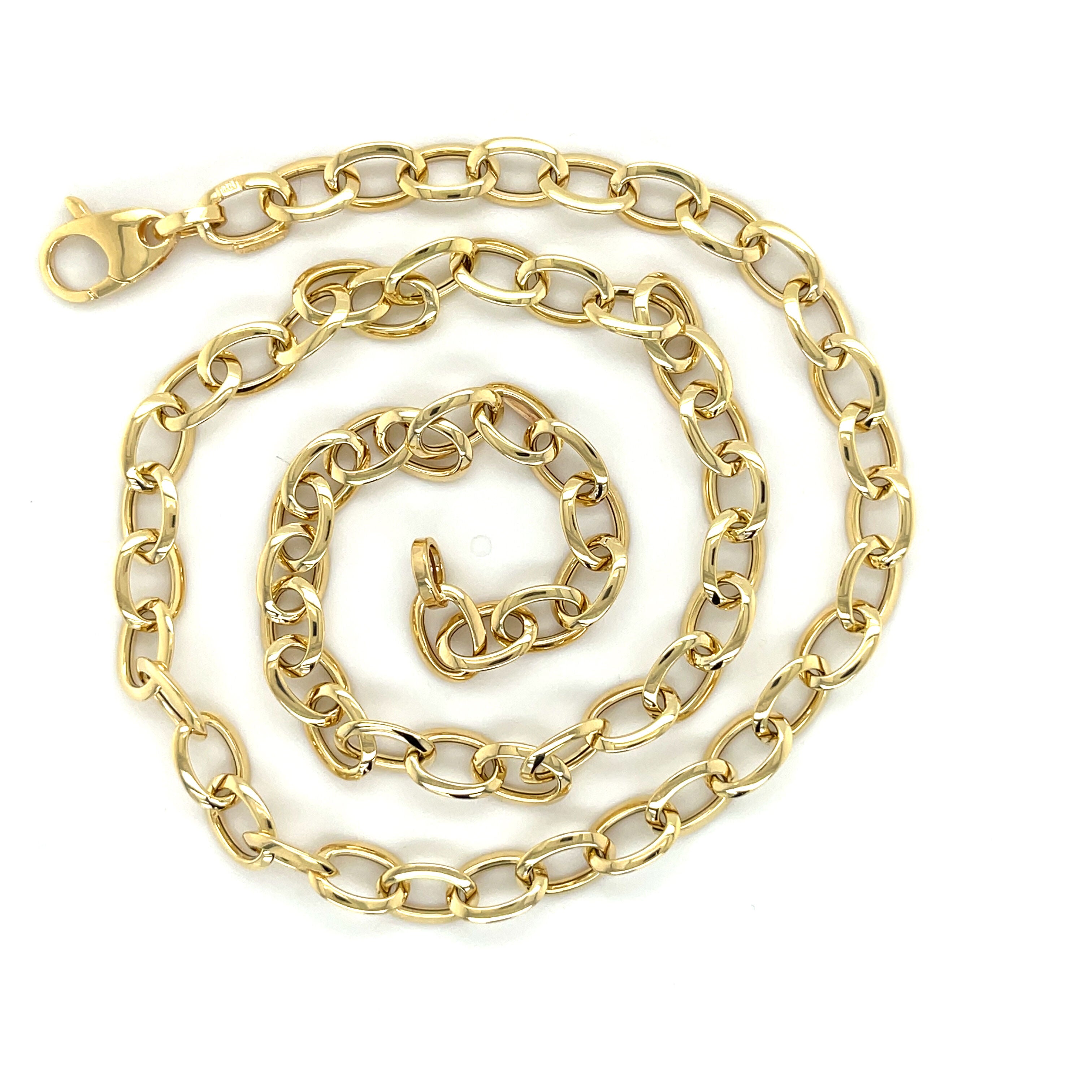 14K Gold Classic Oval Link Necklace