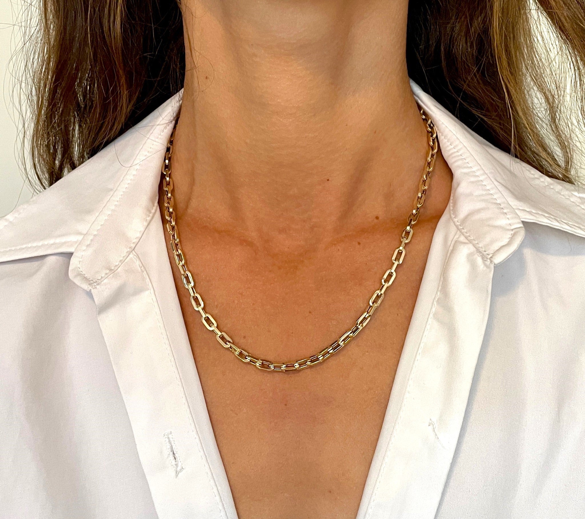 14K Gold Chunky Cable Link Necklace
