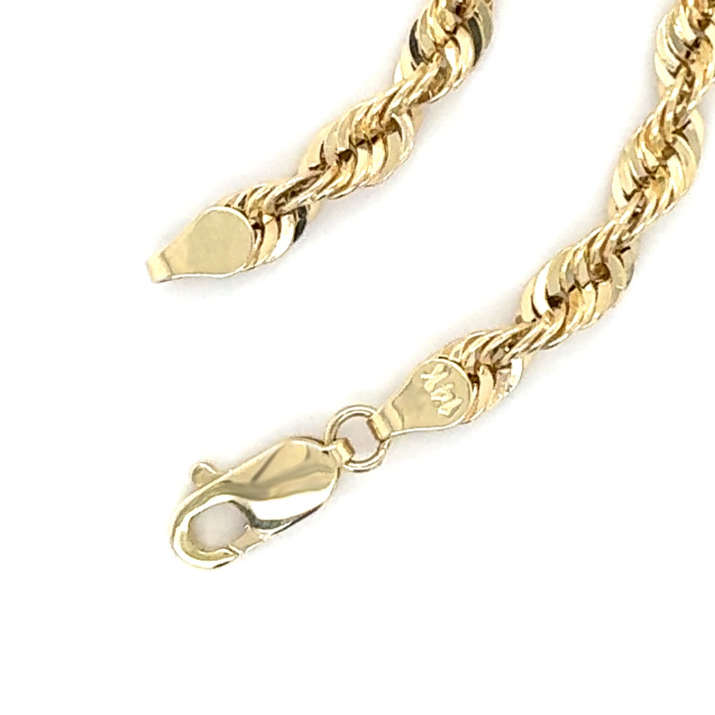 14K YELLOW GOLD THICK ROPE CHAIN NECKLACE WOMEN