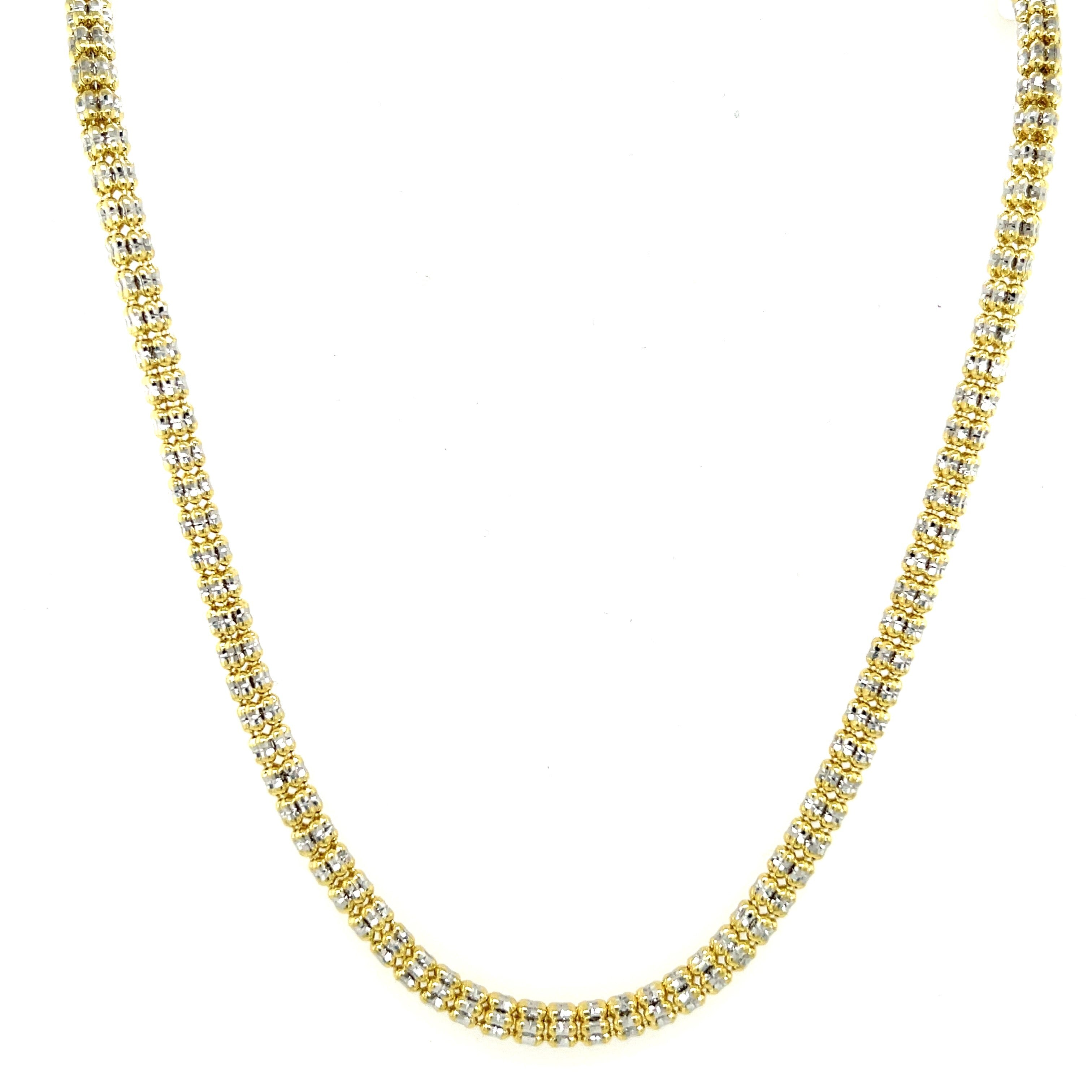 14K Two Tone Gold Ice Shimmer Necklace