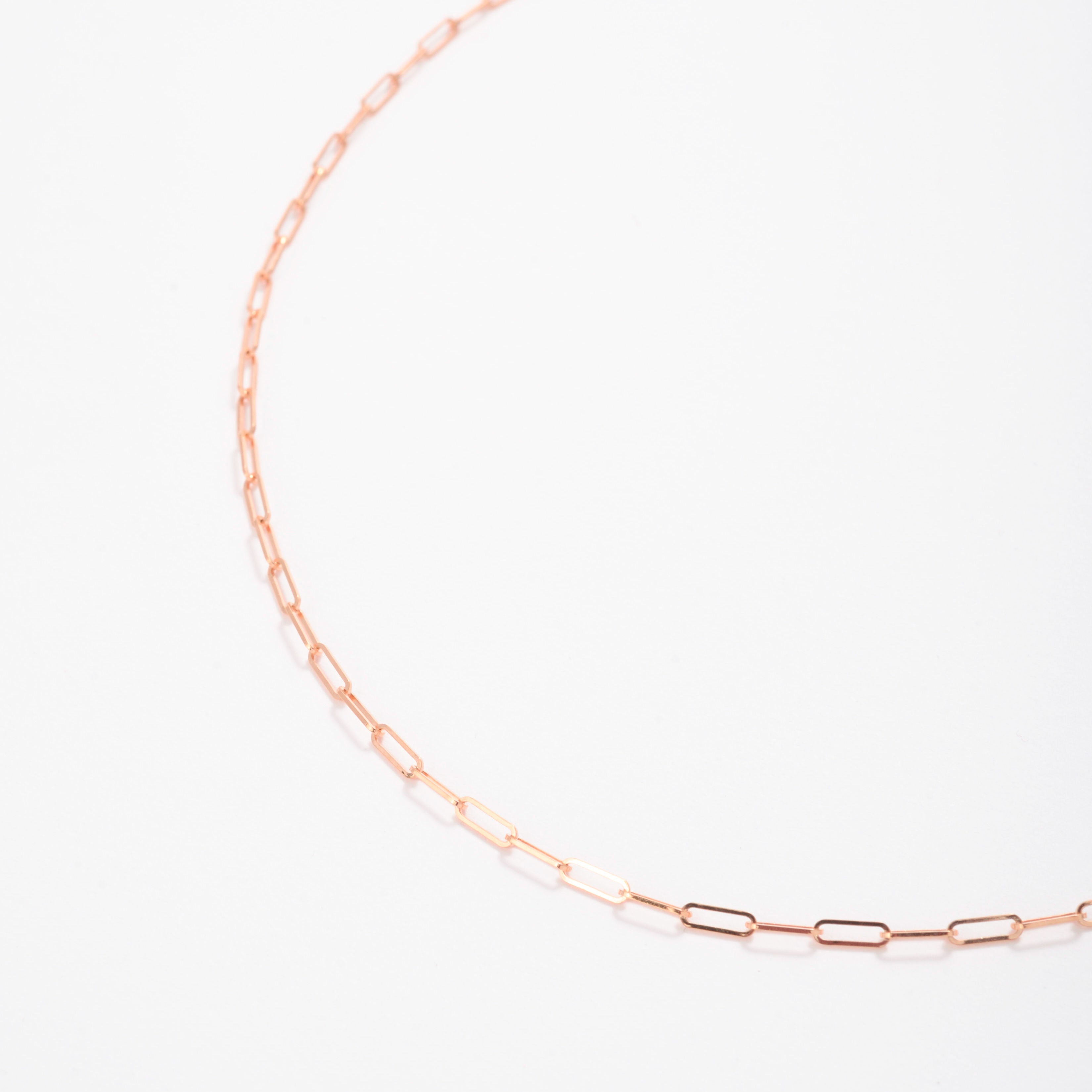 14K Rose Gold Paperclip Necklace
