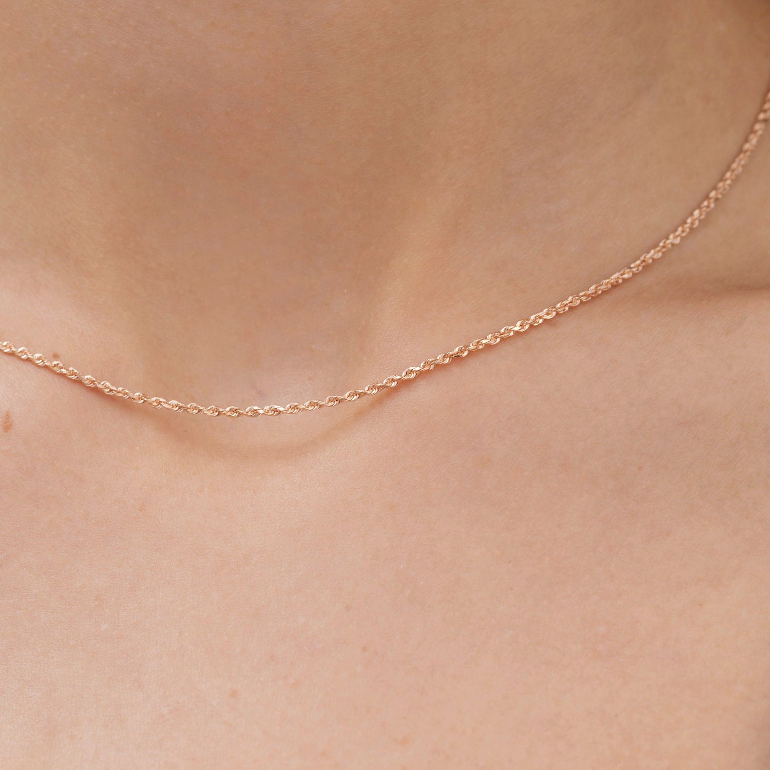 14k rose gold rope chain
