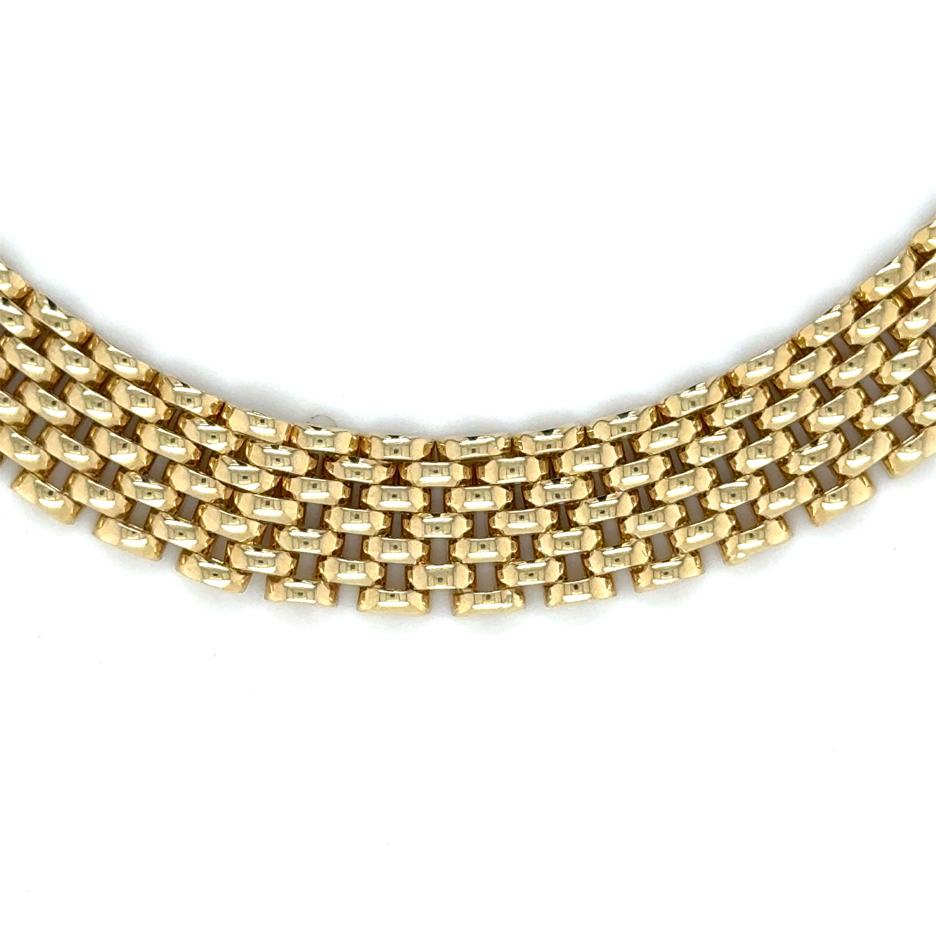 14K Yellow Gold Panther Link Necklace