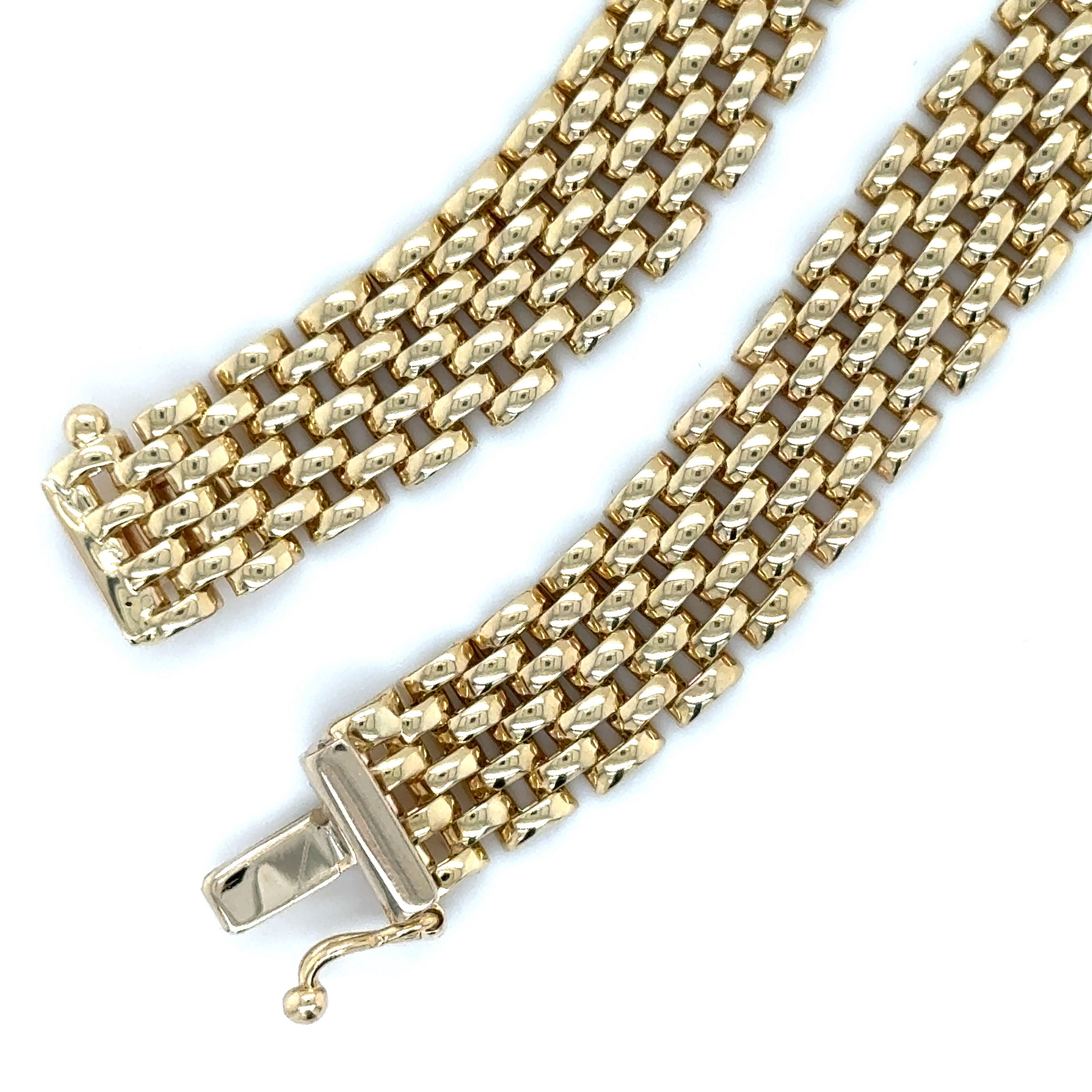 14K Yellow Gold Panther Link Necklace