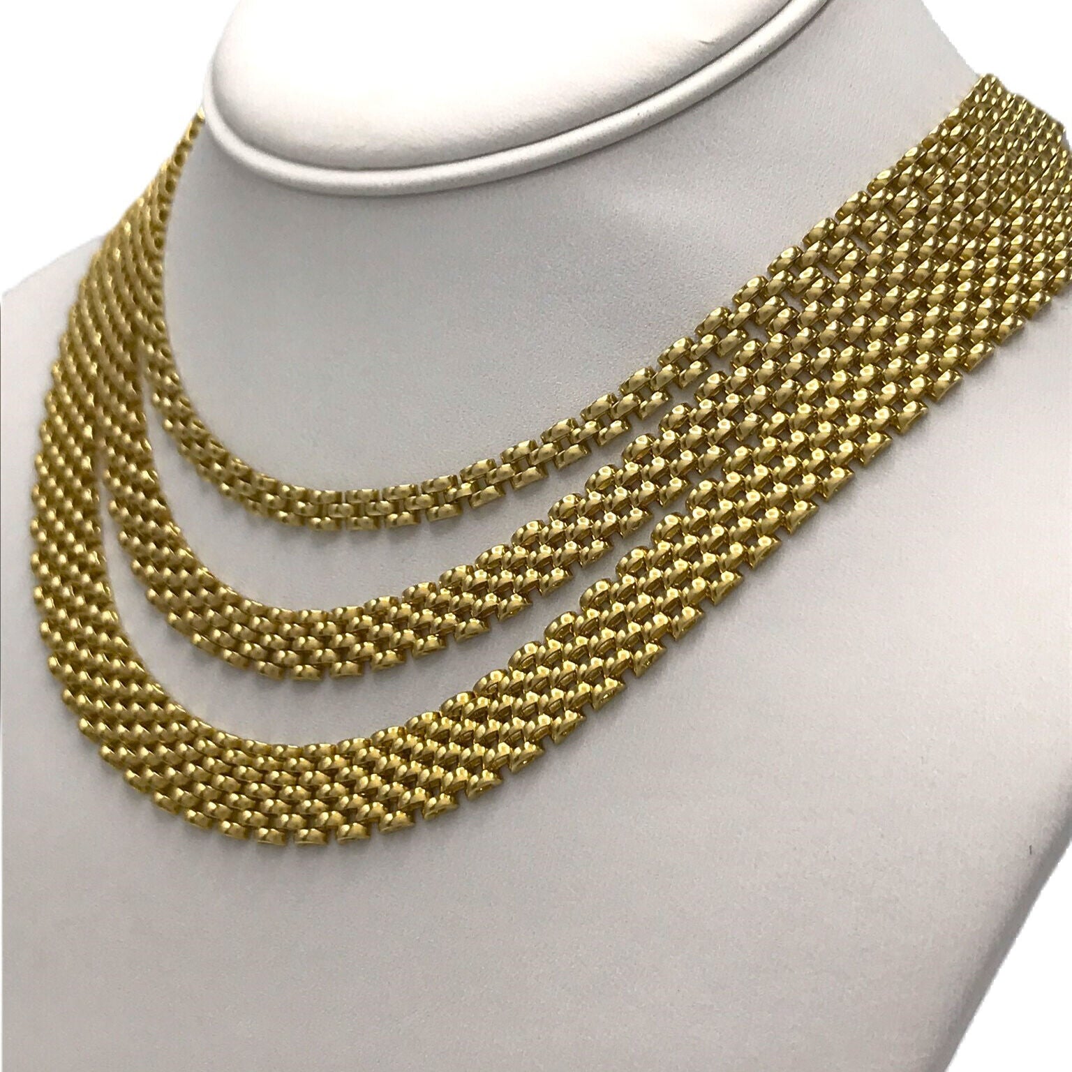 14K Yellow Gold Panther Link Necklace