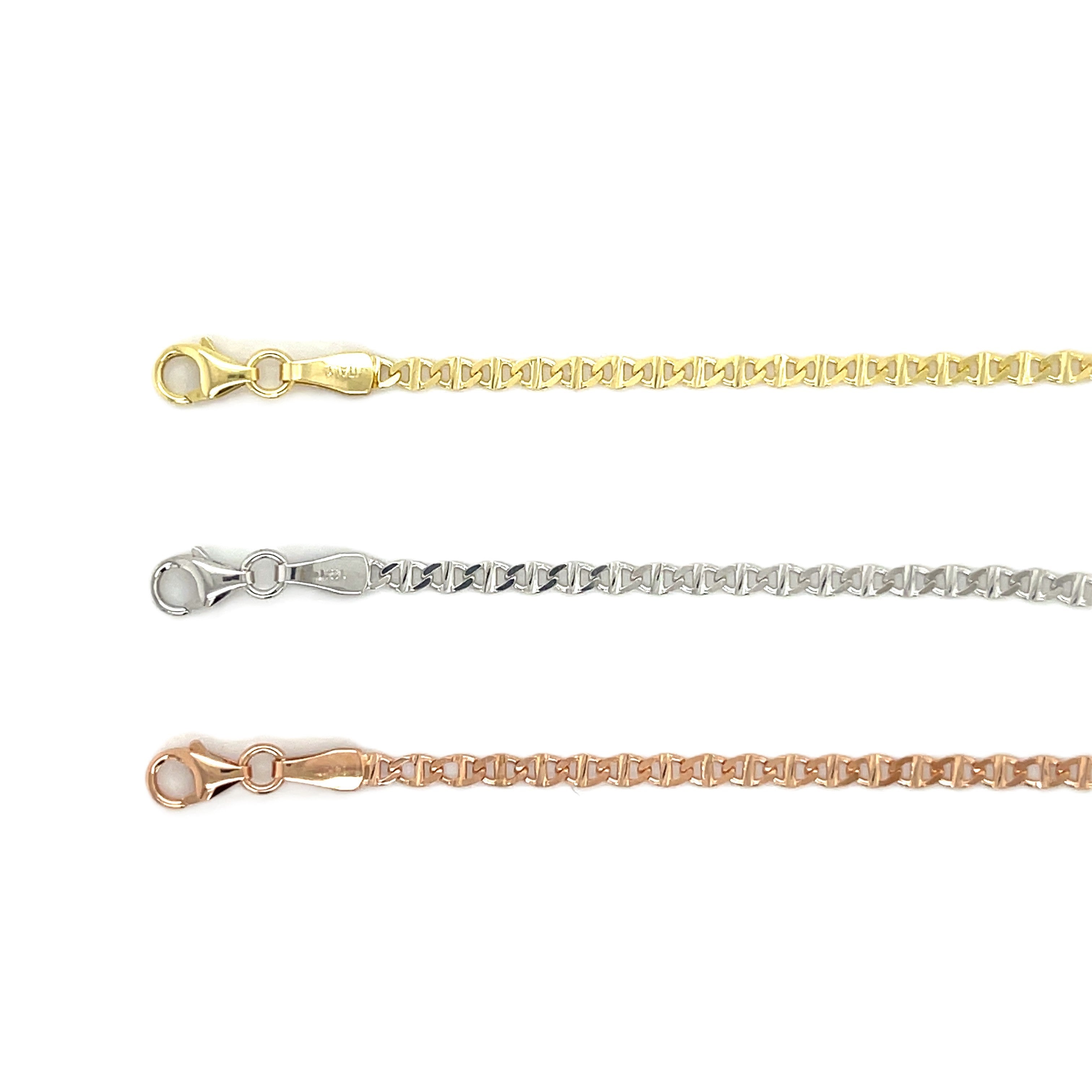 14K Solid Rose Gold Mariner Necklace Chain Women