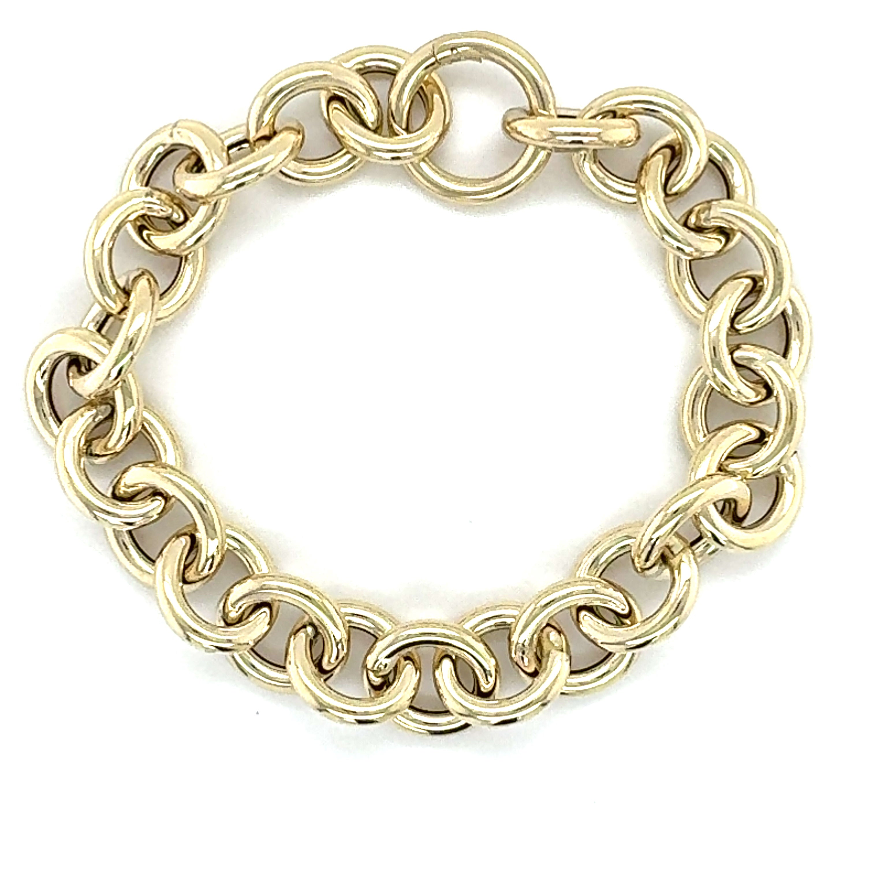 14k yellow gold chunky link chain bracelet women