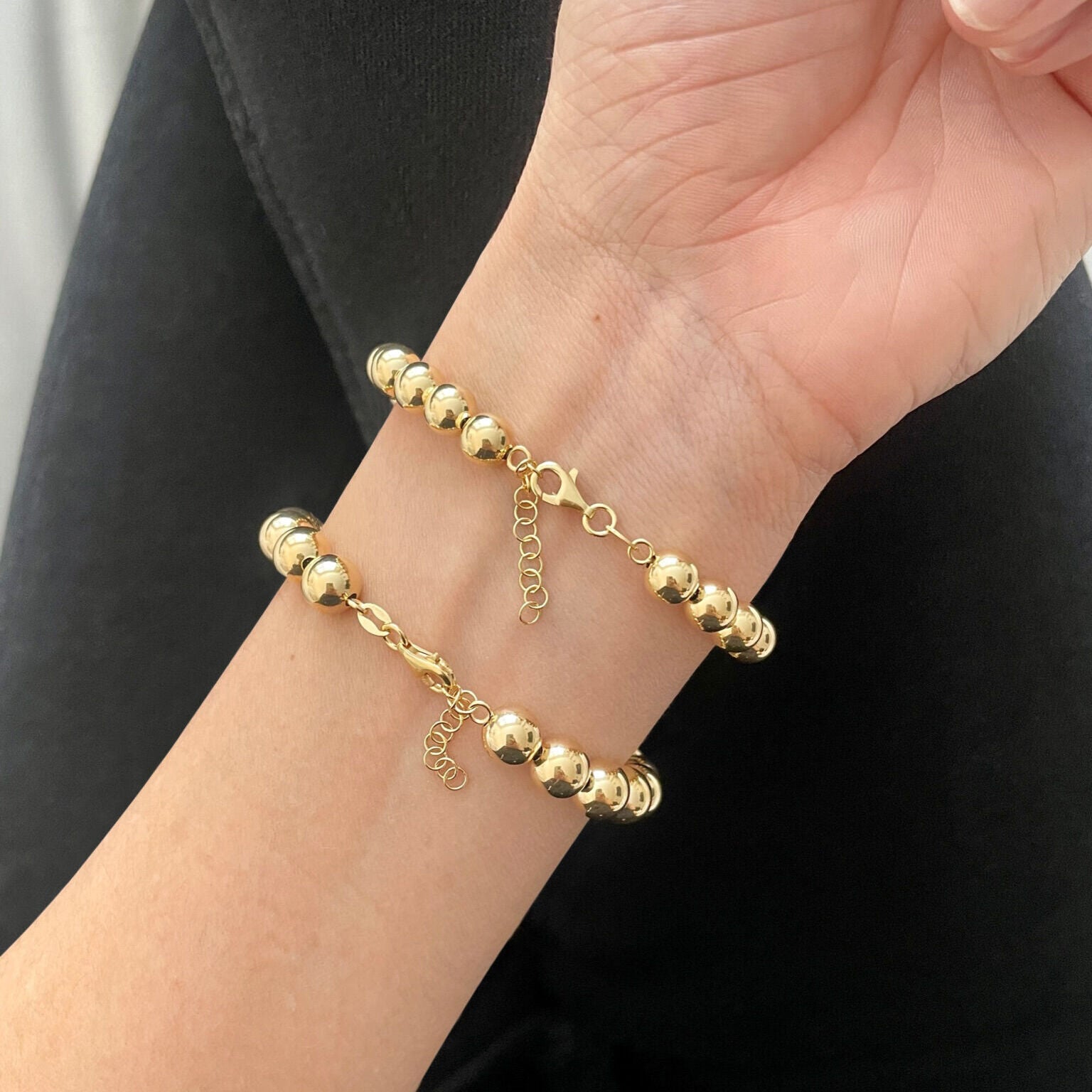 14K Gold Chunky Ball Bracelet