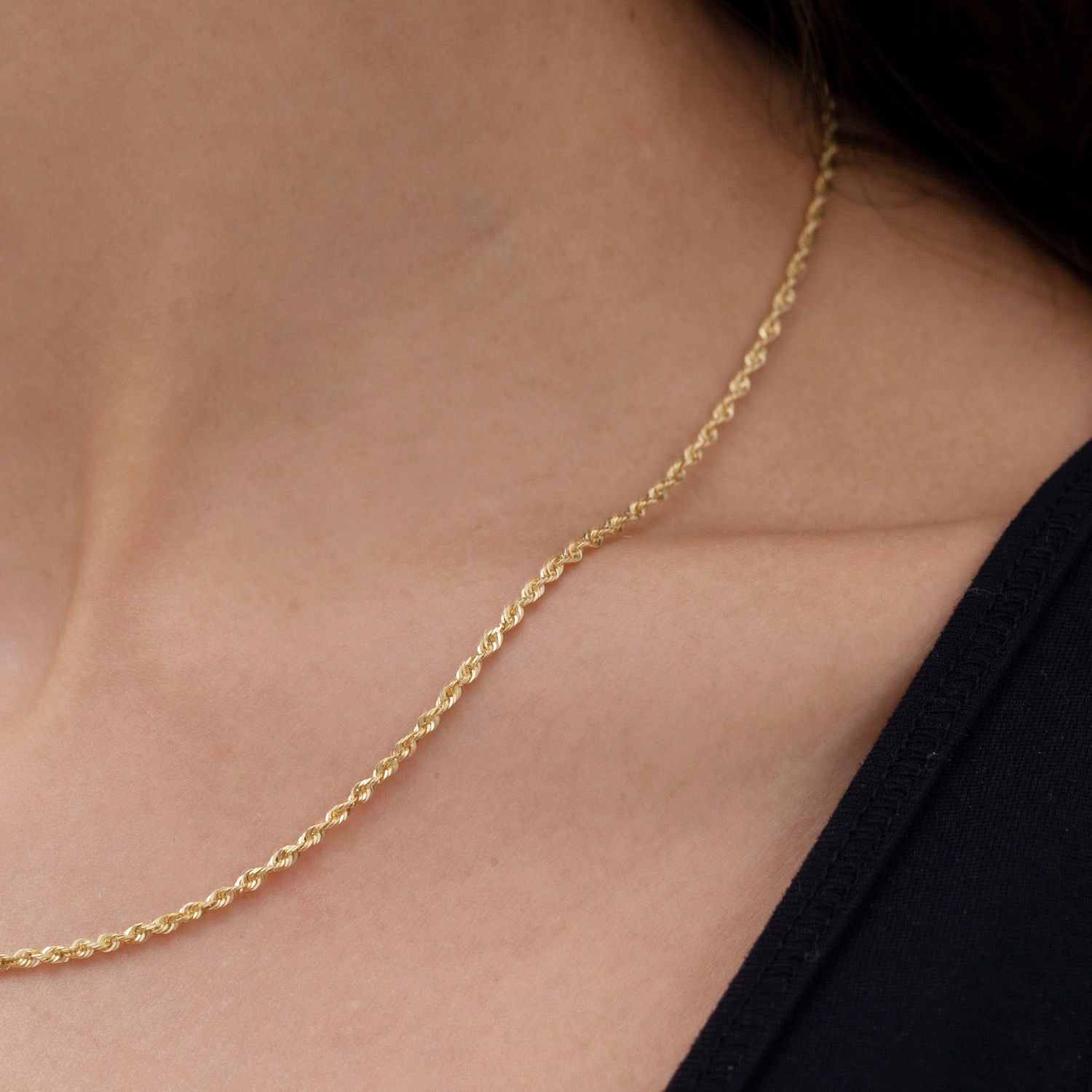 14K SOLID GOLD ROPE NECKLACE