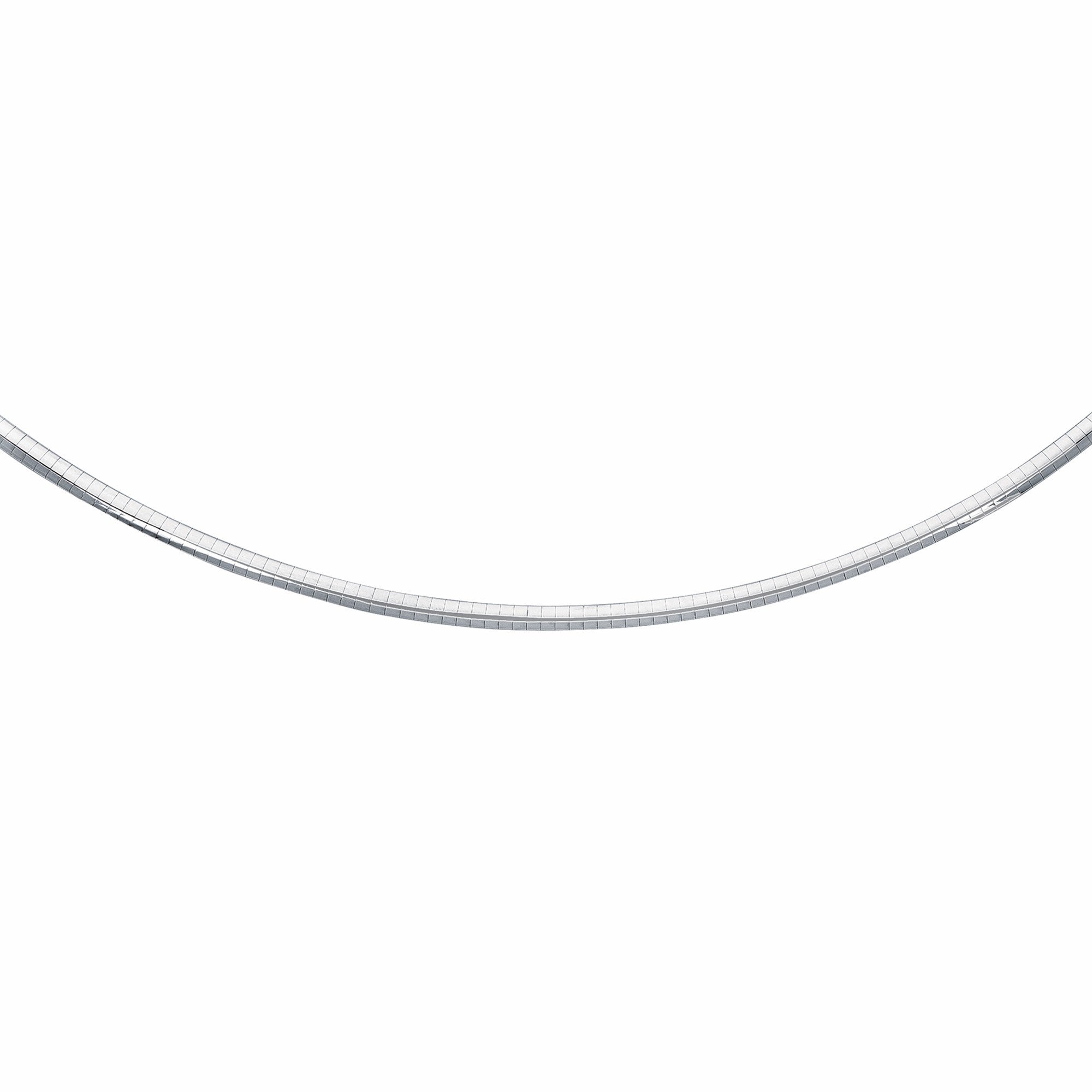 14K SOLID WHITE GOLD OMEGA NECKLACE WOMEN