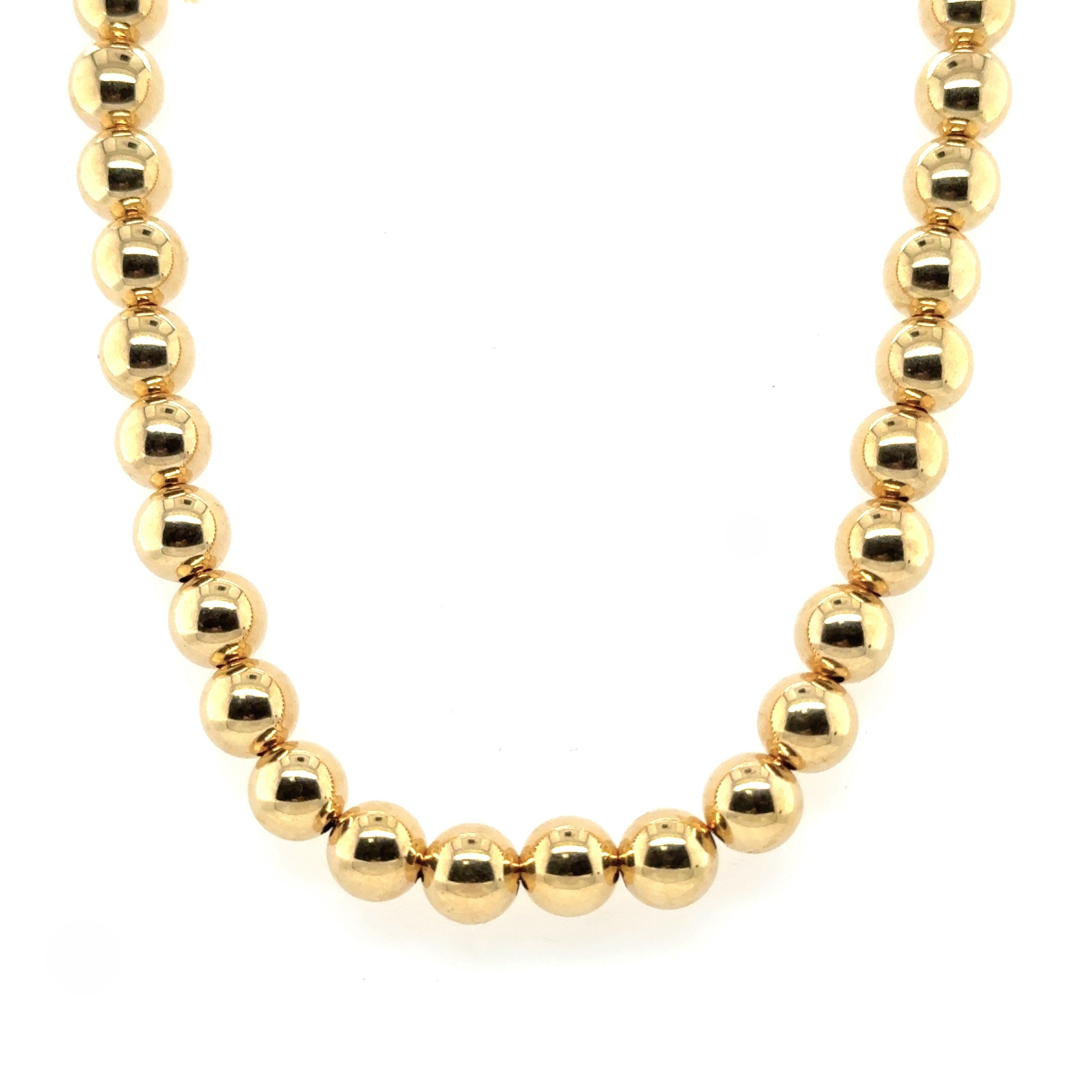 14k Gold Ball Necklace 8mm Thick 