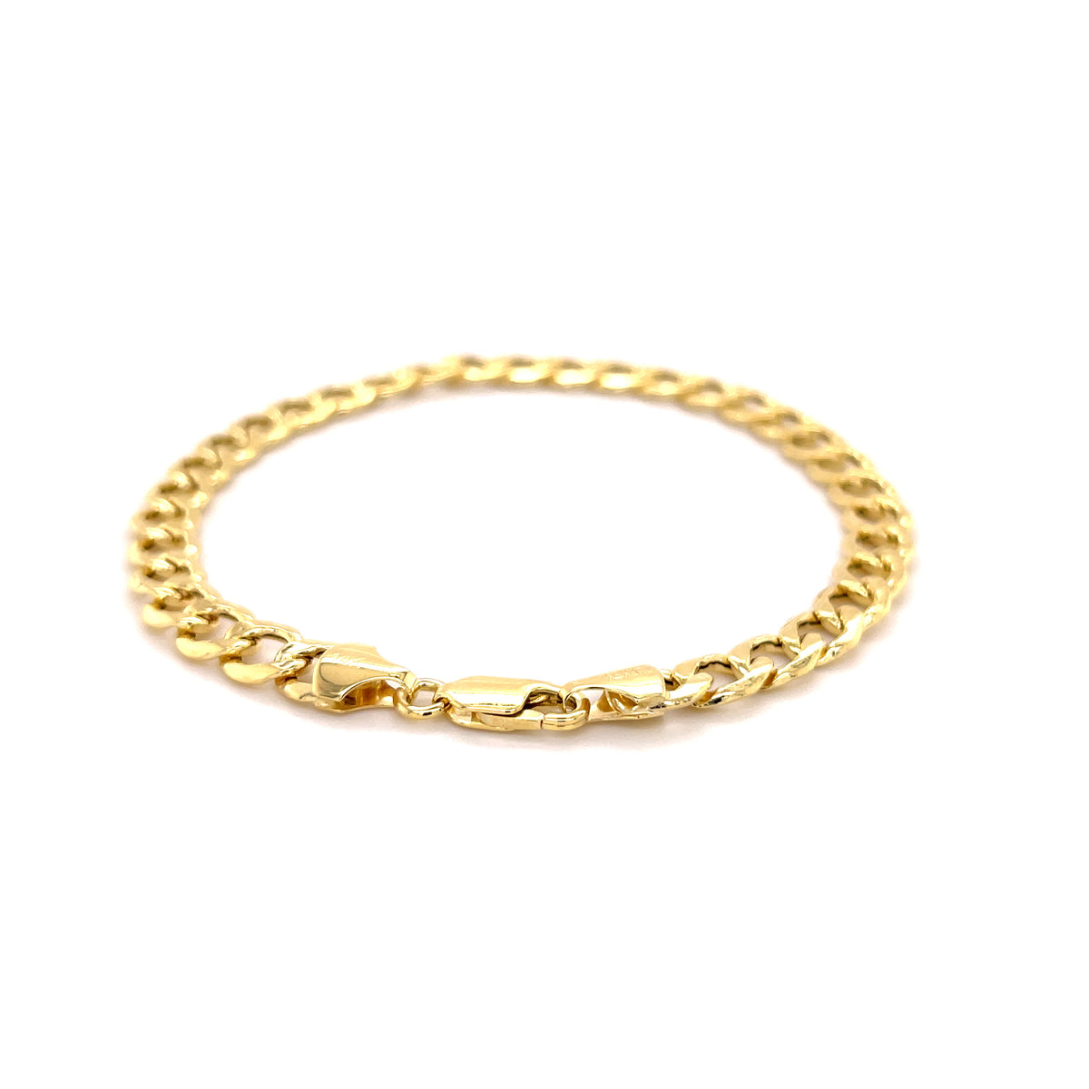 14K Yellow Gold Curb Link Bracelet, 6.2mm, 8", Lobster clasp