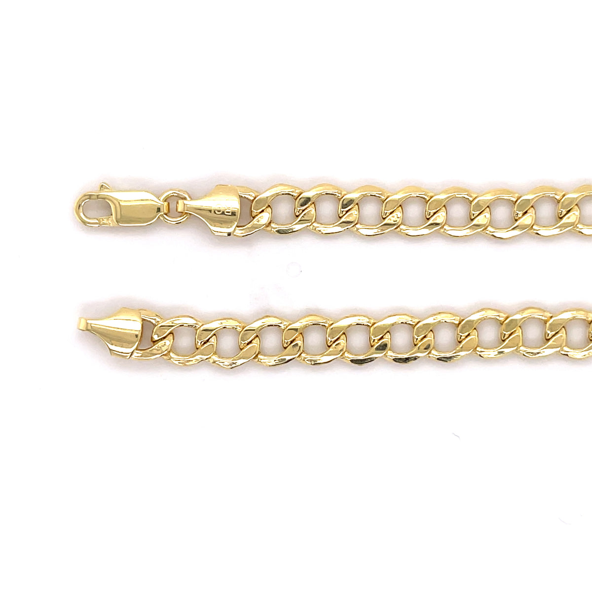 14K Yellow Gold Curb Link Bracelet, 6.2mm, 8", Lobster clasp