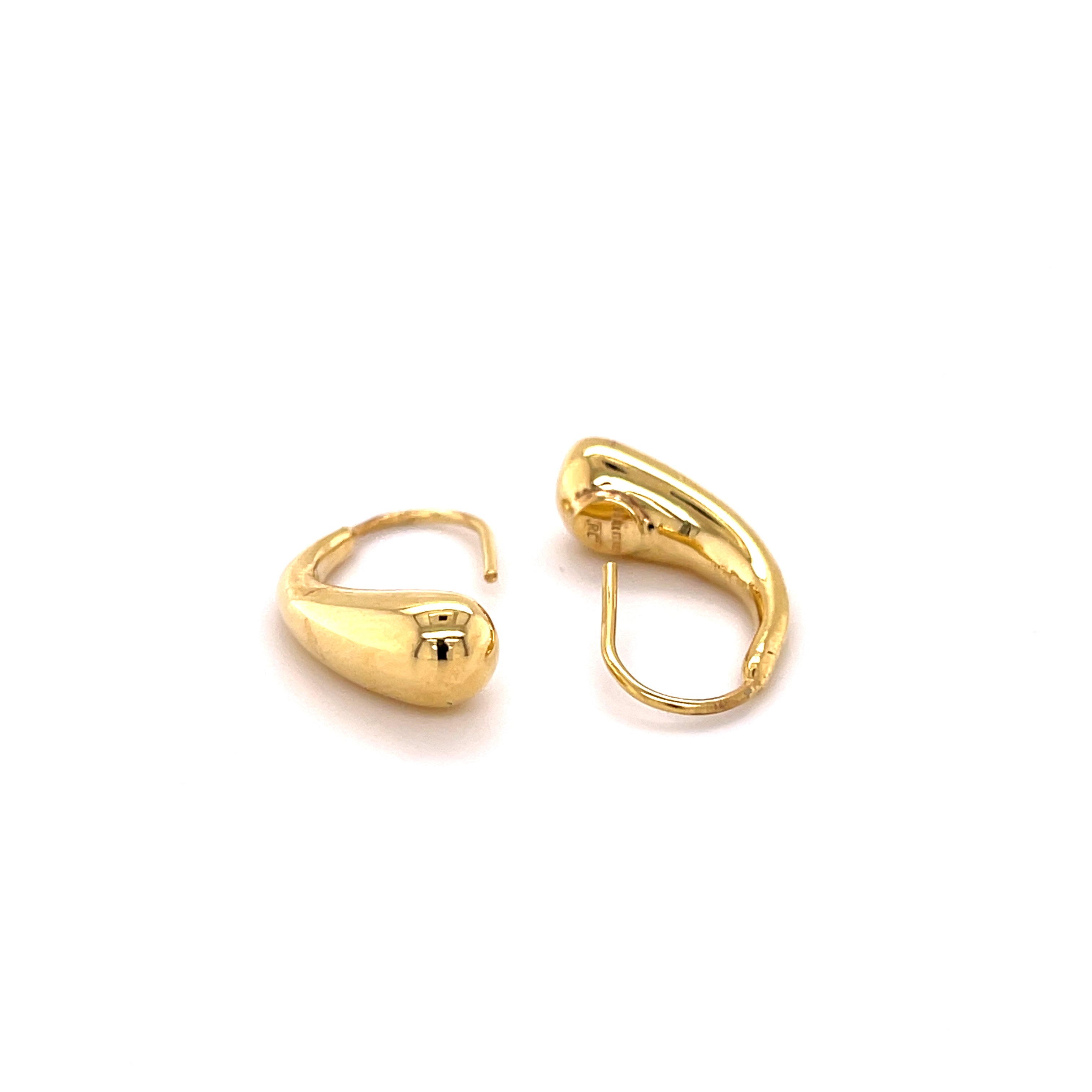14K Gold Twist Teardrop Earrings 